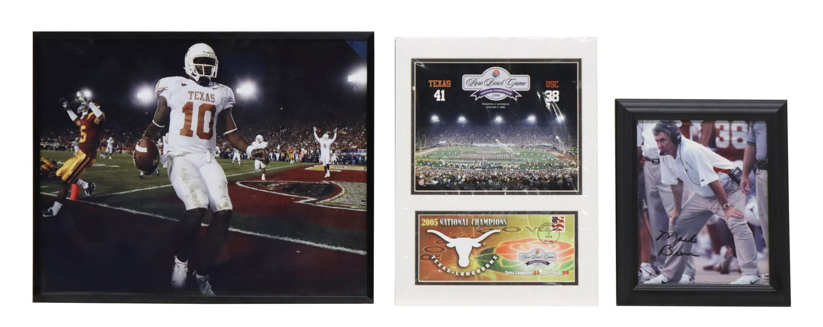 (3) U OF TEXAS, MACK BROWN, 2005 ROSE BOWL,YOUNG (1 of 8)