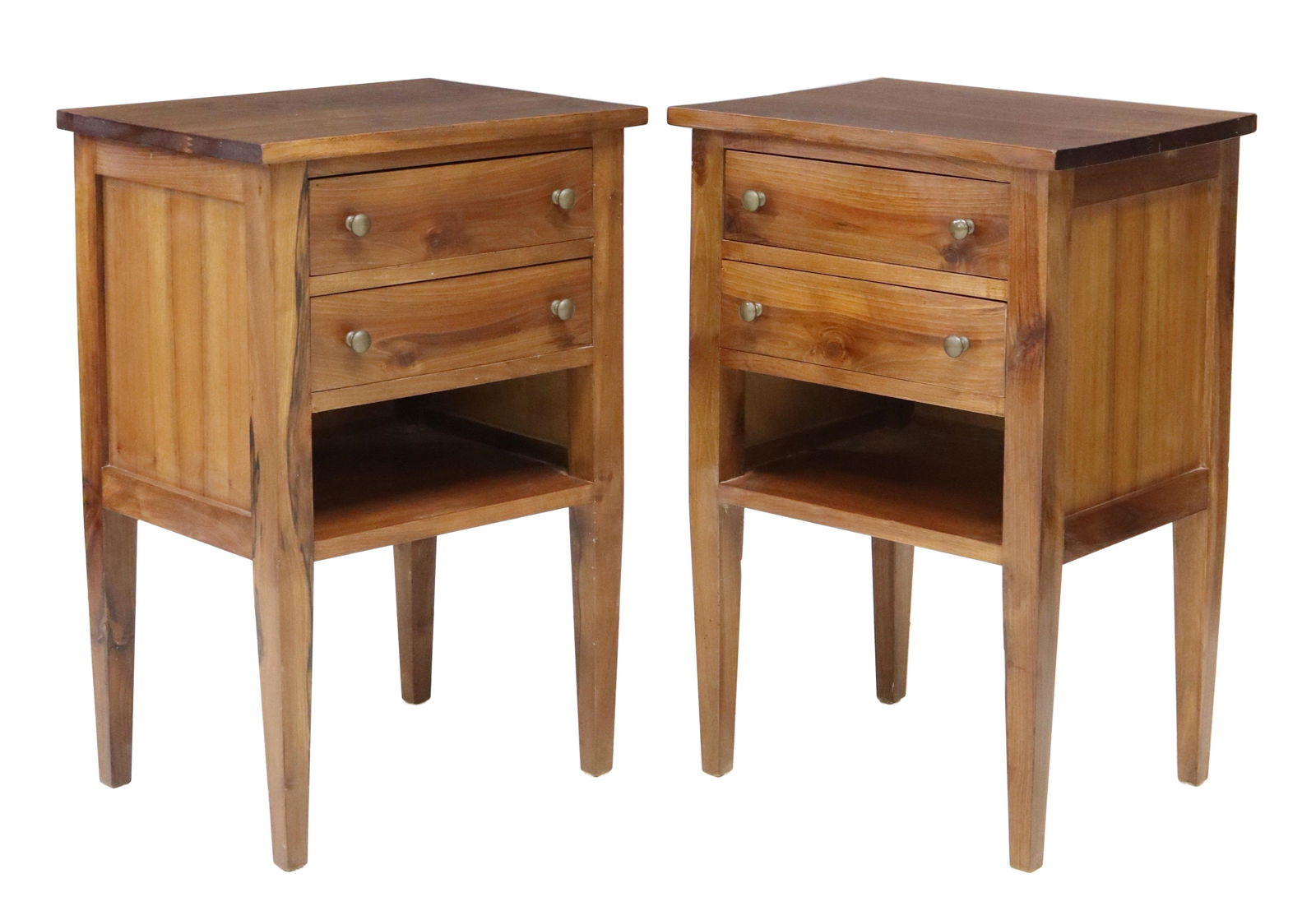 (2) ITALIAN WALNUT TWO-DRAWER BEDSIDE CABINETS (1 of 5)