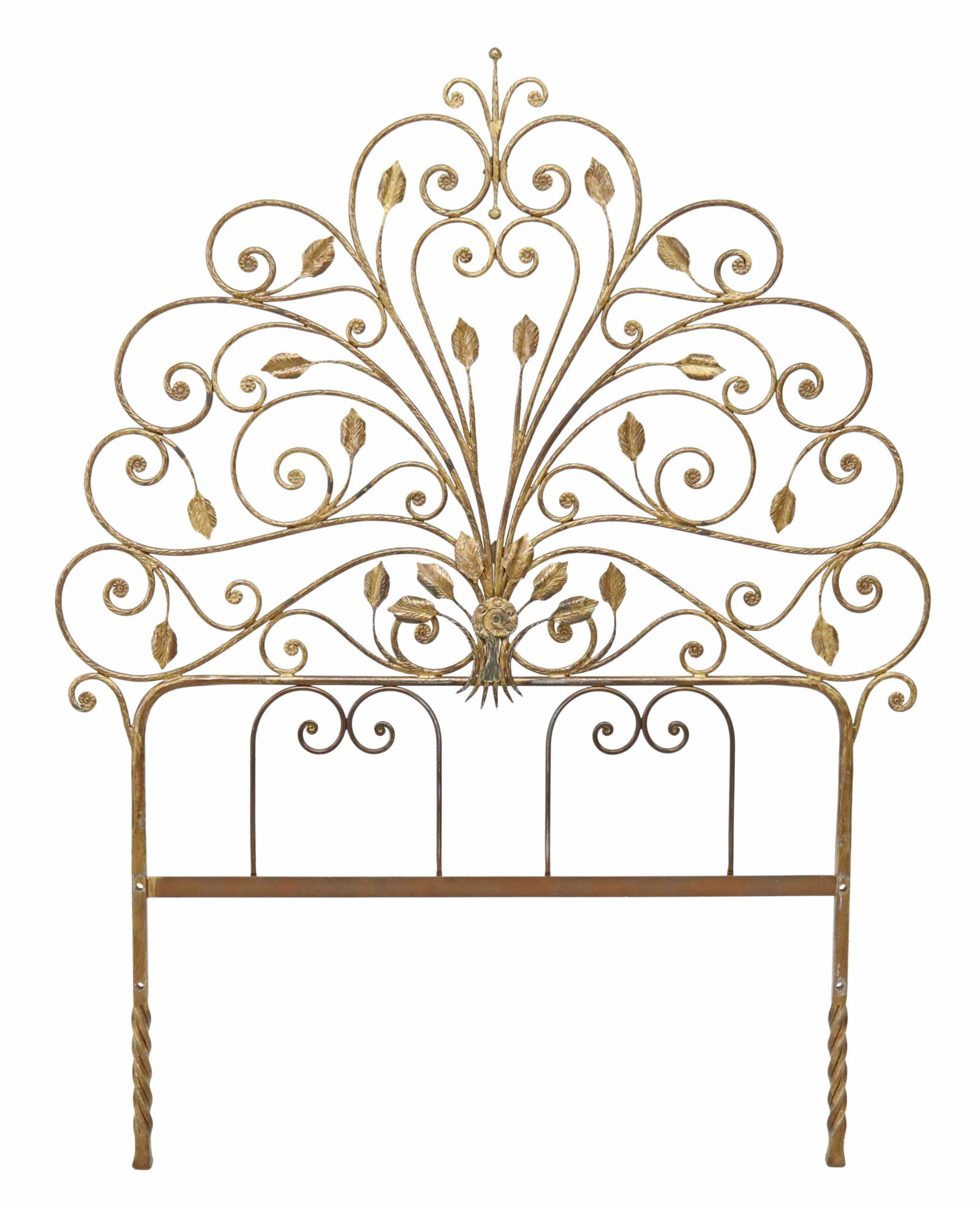 ITALIAN WROUGHT IRON SCROLLWORK HEADBOARD (1 of 2)