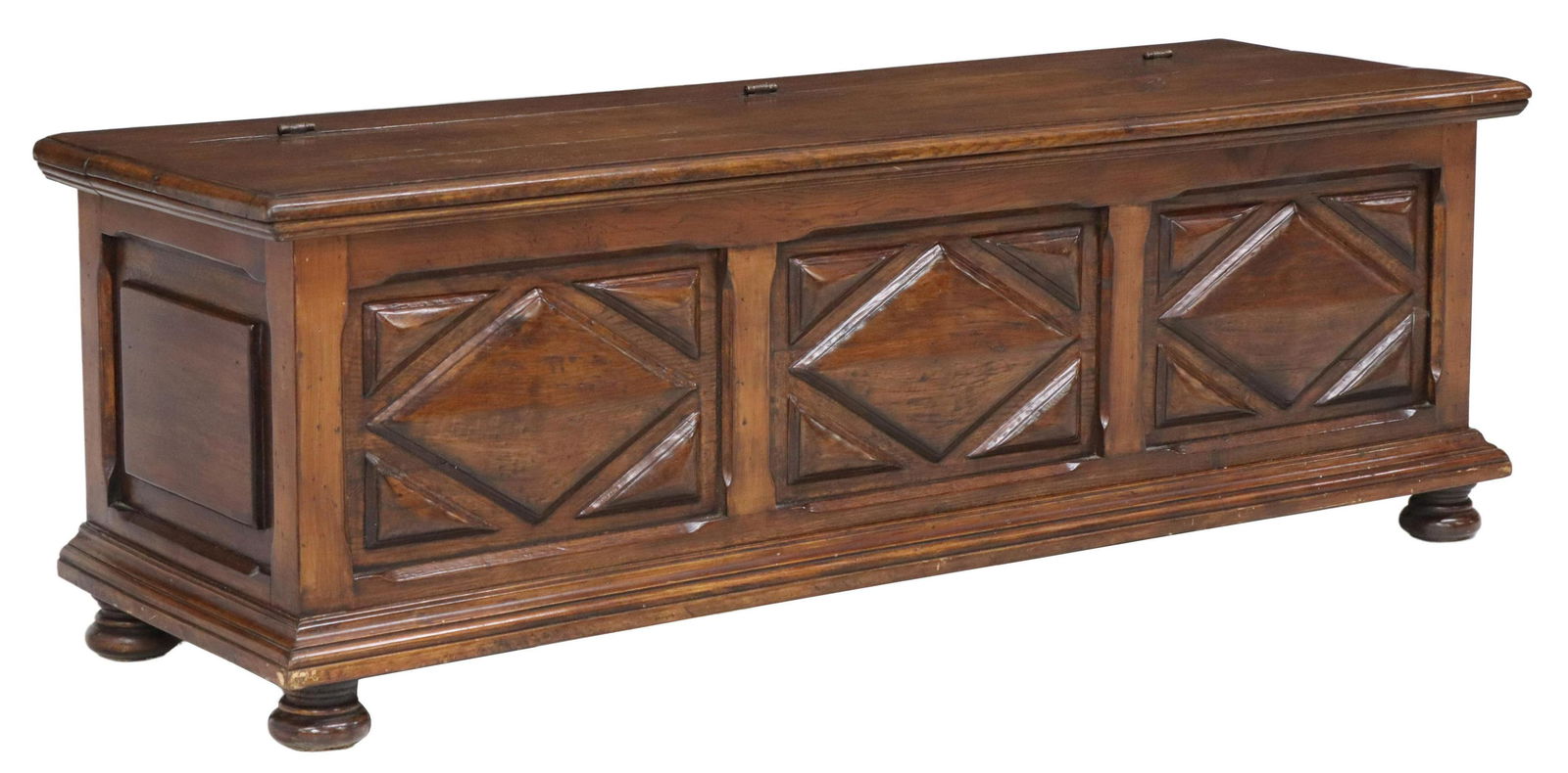 LOUIS XIII STYLE PANELED COFFER/ STORAGE TRUNK (1 of 5)