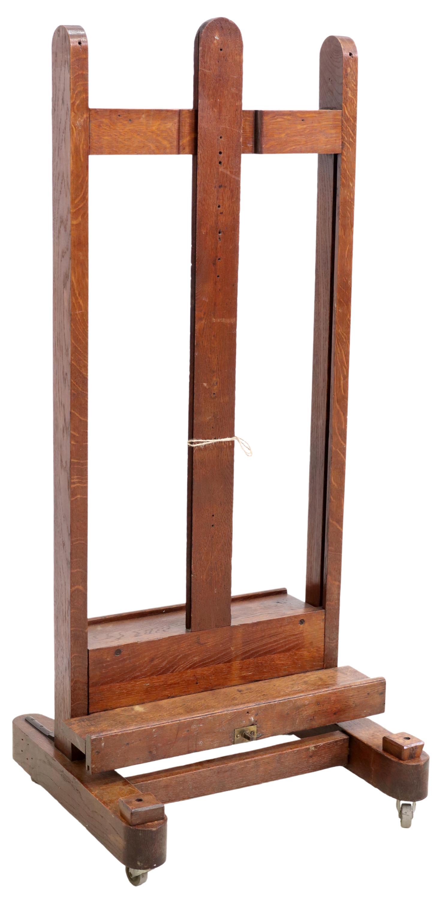 FRENCH OAK ARTIST'S STUDIO EASEL (1 of 5)