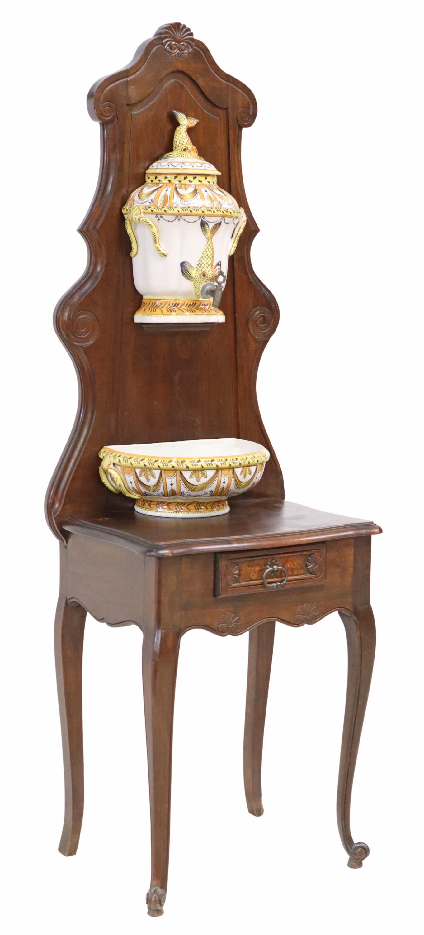 CONTINENTAL FAIENCE LAVABO ON STAND (1 of 7)