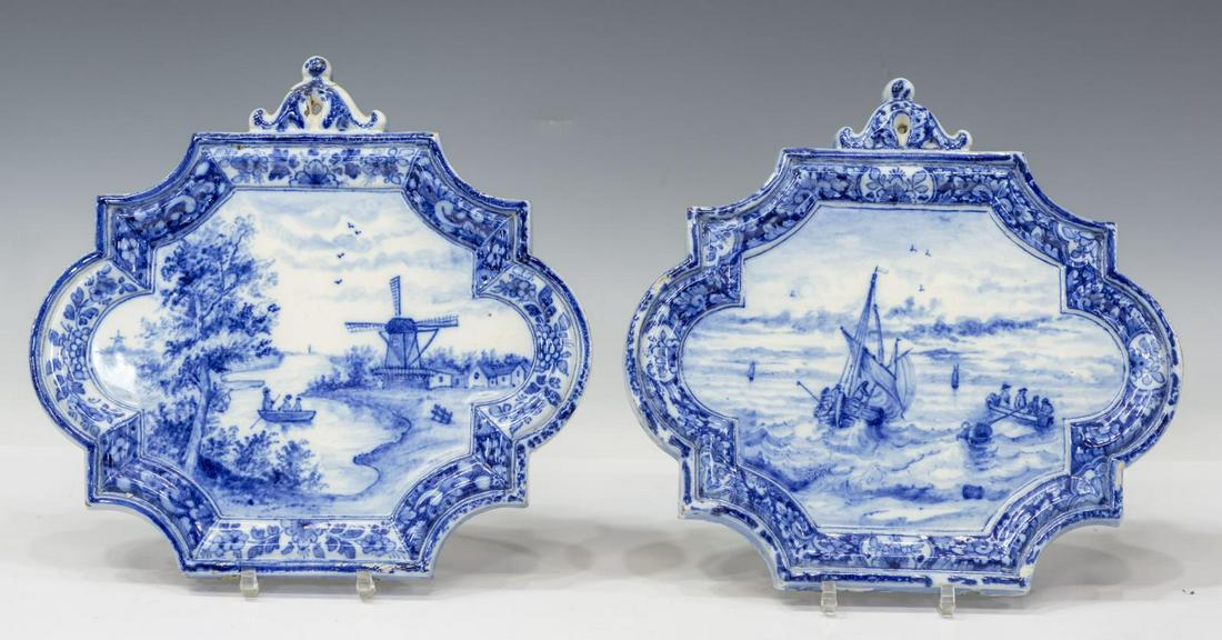 (2) DUTCH DELFT BLUE & WHITE WALL PLAQUES (1 of 2)