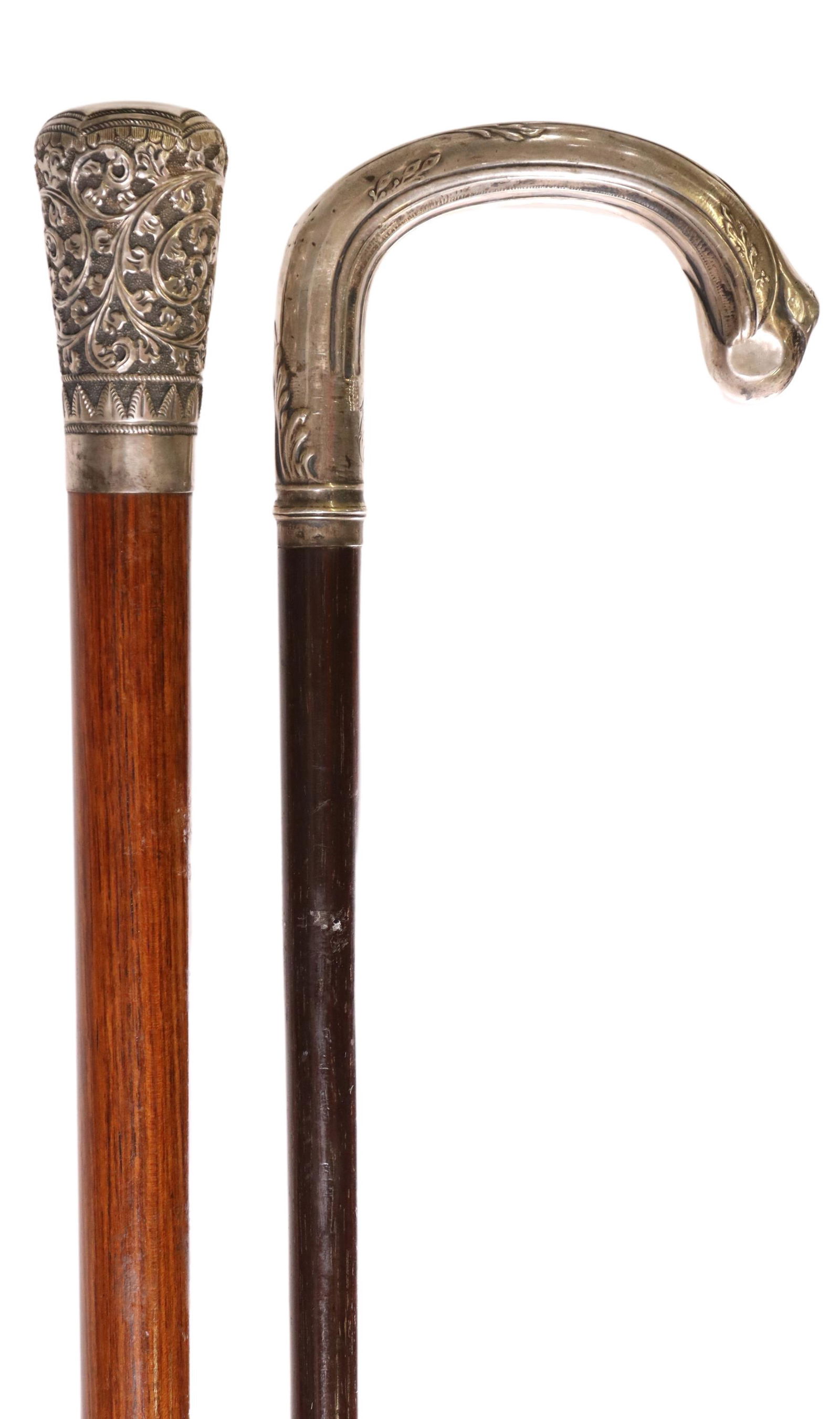 (2) SILVER-HANDLED & OTHER WALKING STICKS/ CANES (1 of 4)