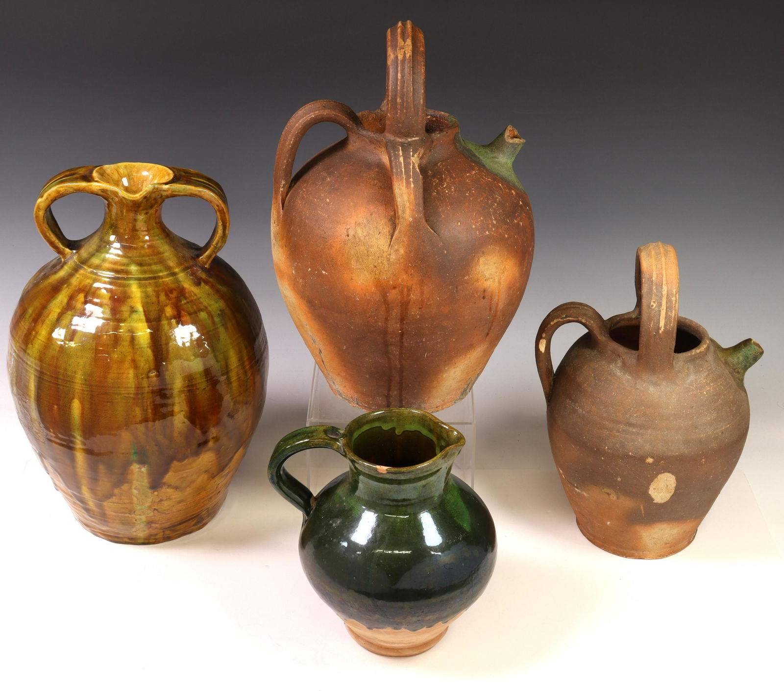 (4) FRENCH PROVINCIAL GLAZED EARTHENWARE VESSELS (1 of 5)