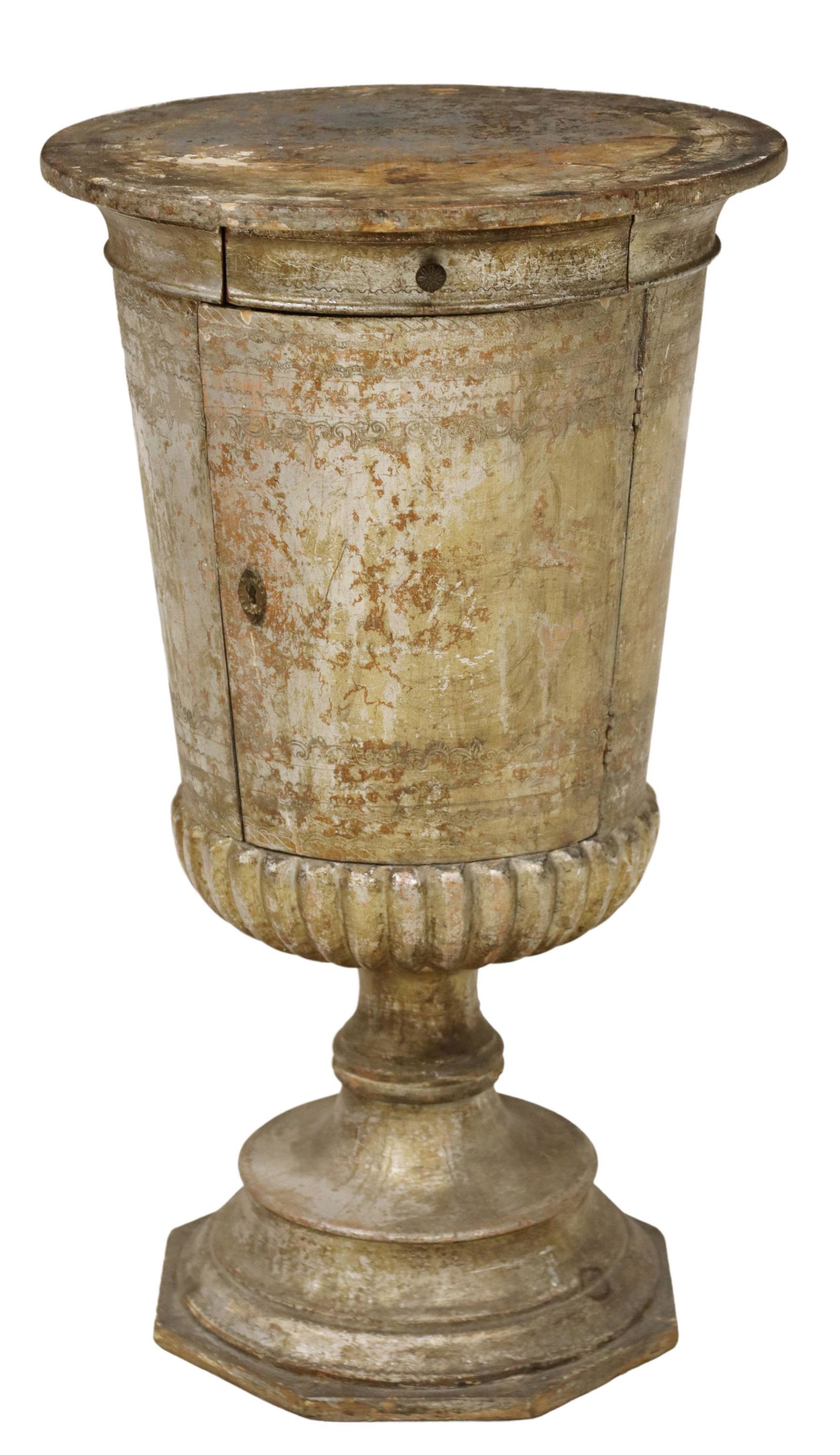 ITALIAN SILVER GILT WOOD URN-FORM SIDE CABINET (1 of 6)
