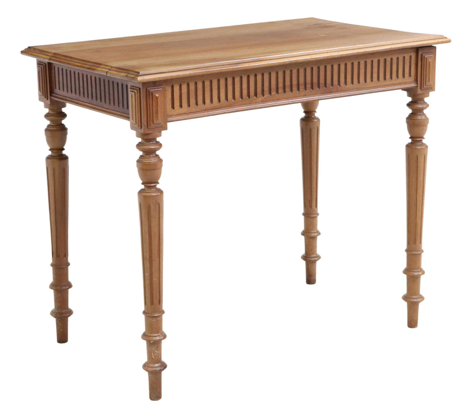 FRENCH LOUIS XVI STYLE CARVED WALNUT WRITING DESK (1 of 5)