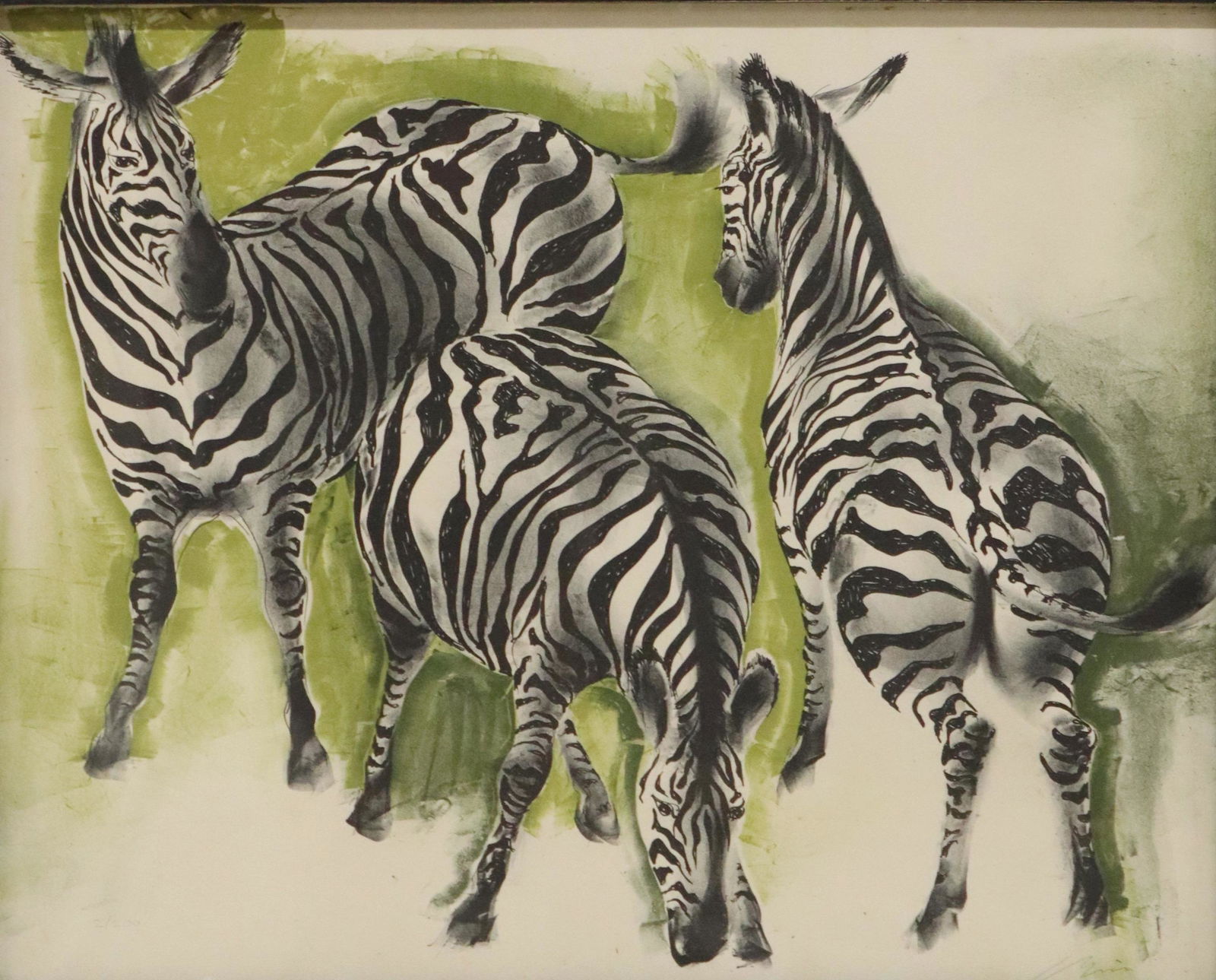 HANS ERNI (1909-2015) LITHOGRAPH THREE ZEBRAS (1 of 5)