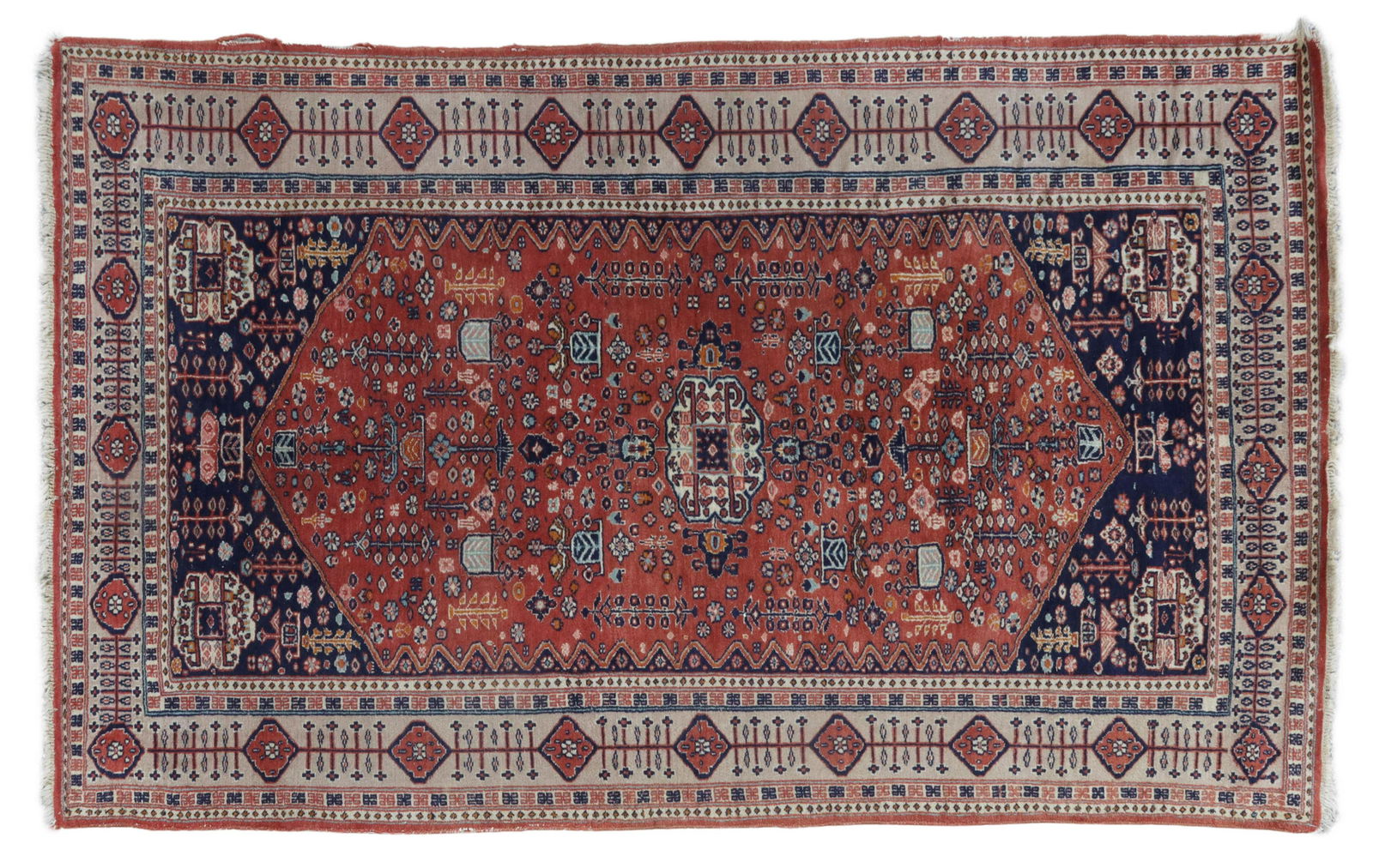 HAND-TIED PERSIAN ABADEH WOOL RUG, 6'7.5" X 4'1.5" (1 of 3)