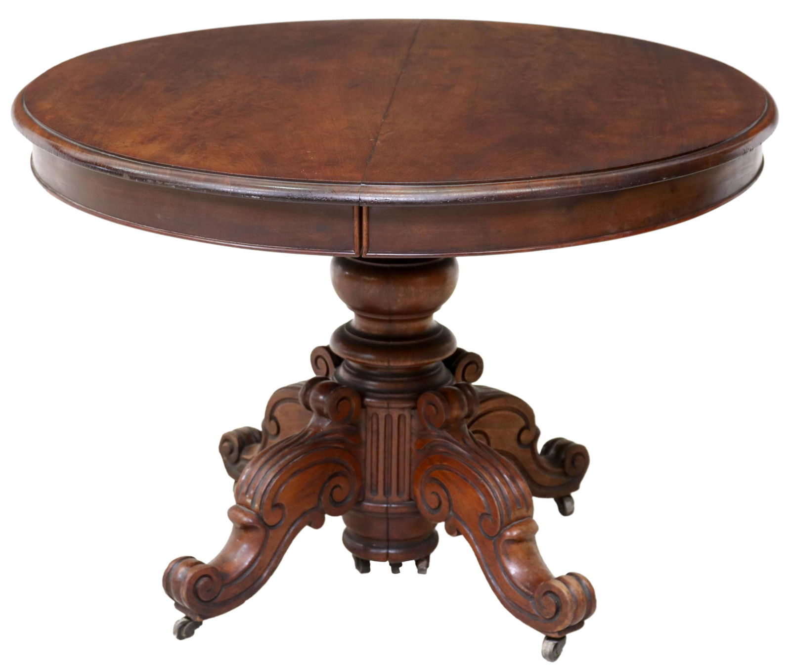 FRENCH CARVED SPLIT PEDESTAL EXTENSION TABLE (1 of 5)