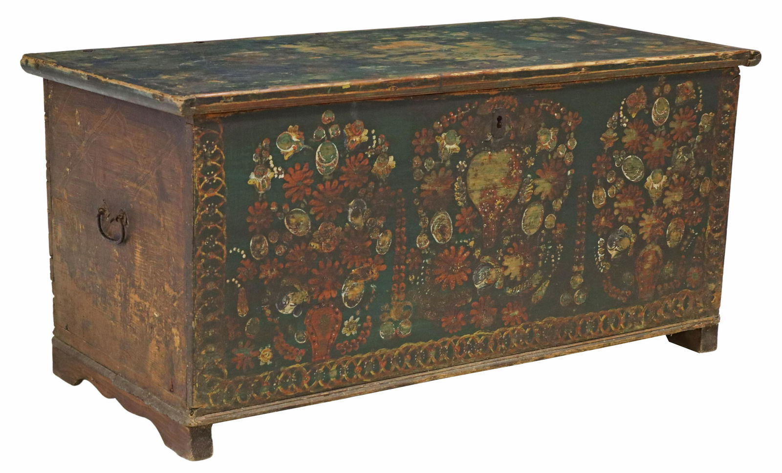 SCANDINAVIAN FLORAL PAINTED STORAGE TRUNK (1 of 5)