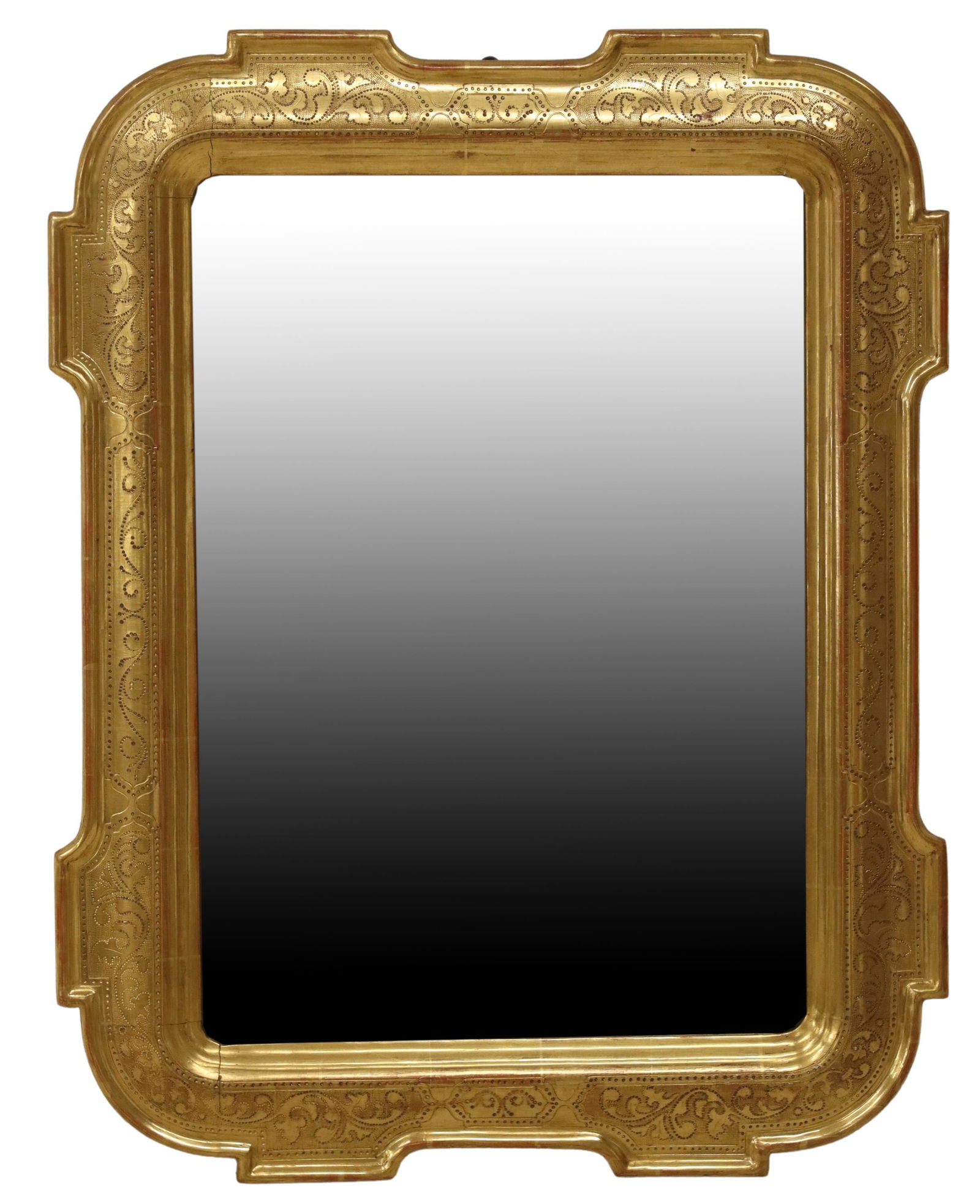 ITALIAN INCISED FOLIATE GILTWOOD WALL MIRROR (1 of 3)