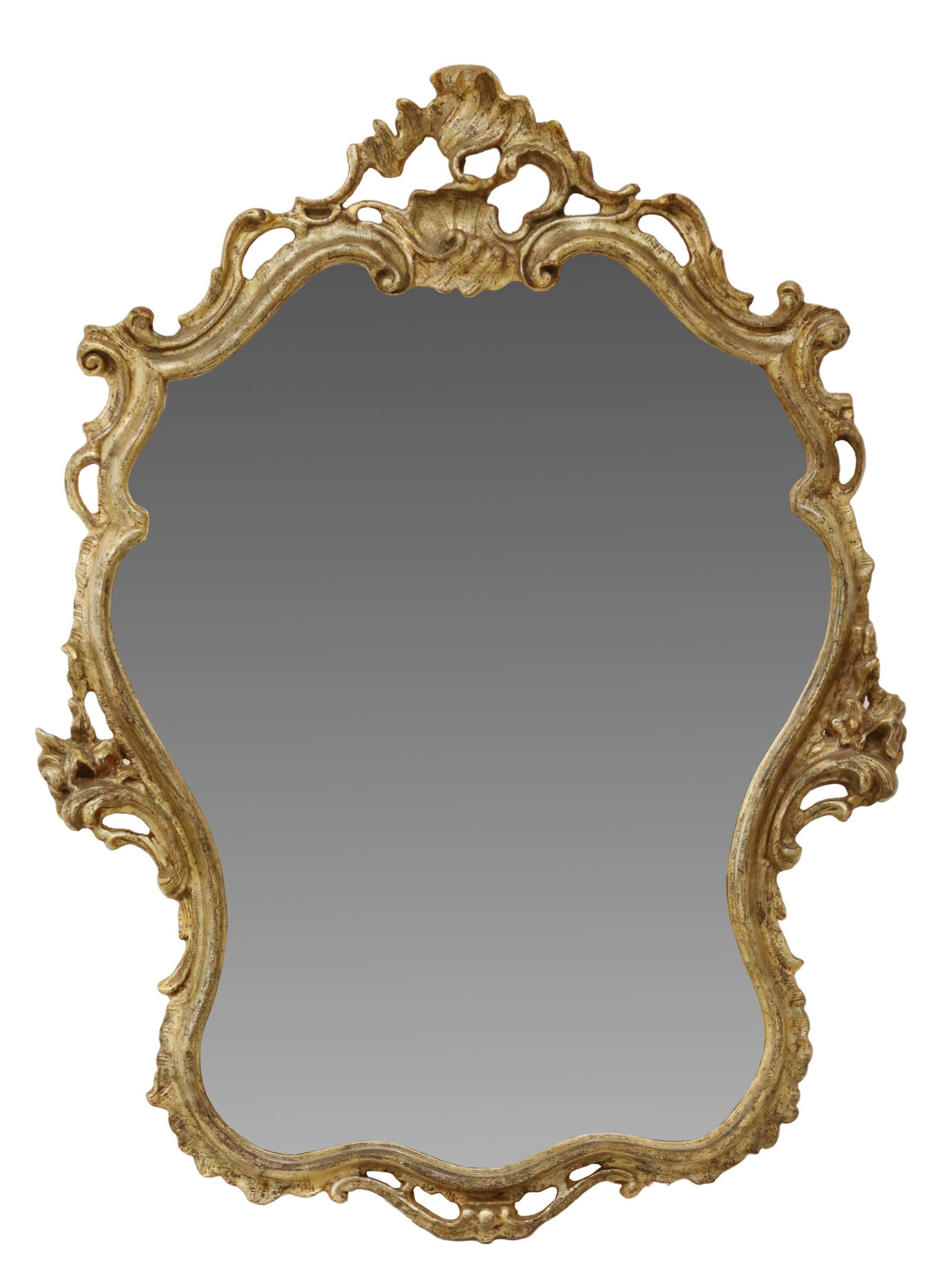 ITALIAN LOUIS XV STYLE SILVER GILT WALL MIRROR (1 of 3)