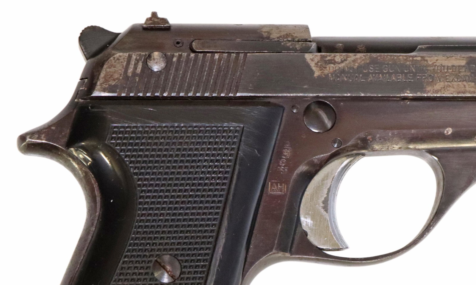 ARMI TANFOGLIO, ITALY, MODEL GT380 PISTOL: Armi Tanfoglio Pistol, Model GT380, .380ACP caliber, 3.75" barrel, fixed front and rear sights, black checkered plastic grips, detachable 7 round magazine, action good, bore bright with good rifling, 