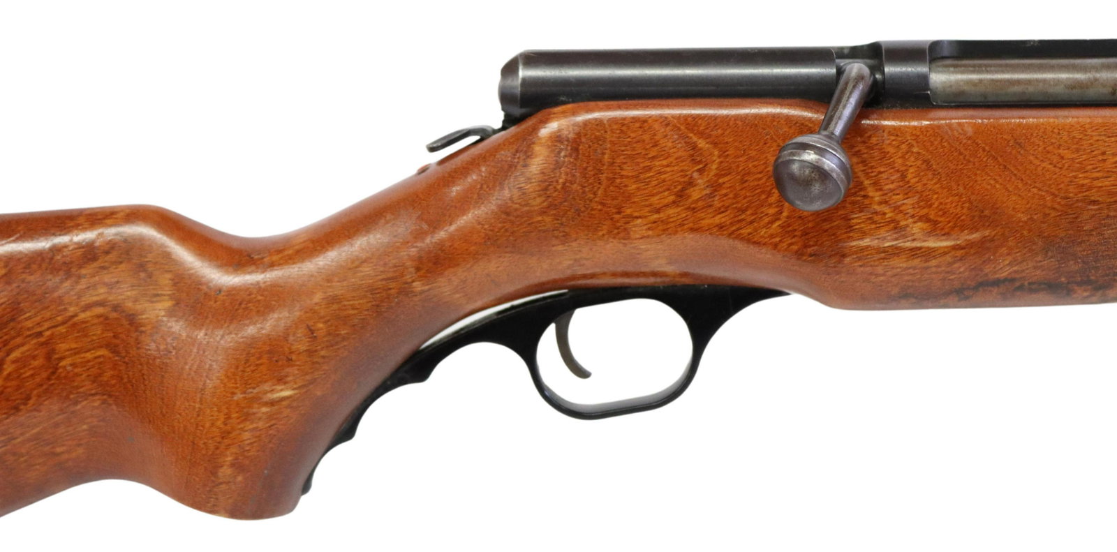 MOSSBERG MODEL 173A SHOTGUN, .410 SINGLE SHOT: Mossberg Model 173A single shot shotgun, bolt action, .410 gauge, 3" chamber, 24" barrel, bead front sight, safety behind bolt, finger grip at trigger guard, hardwood stock with substantial finish los