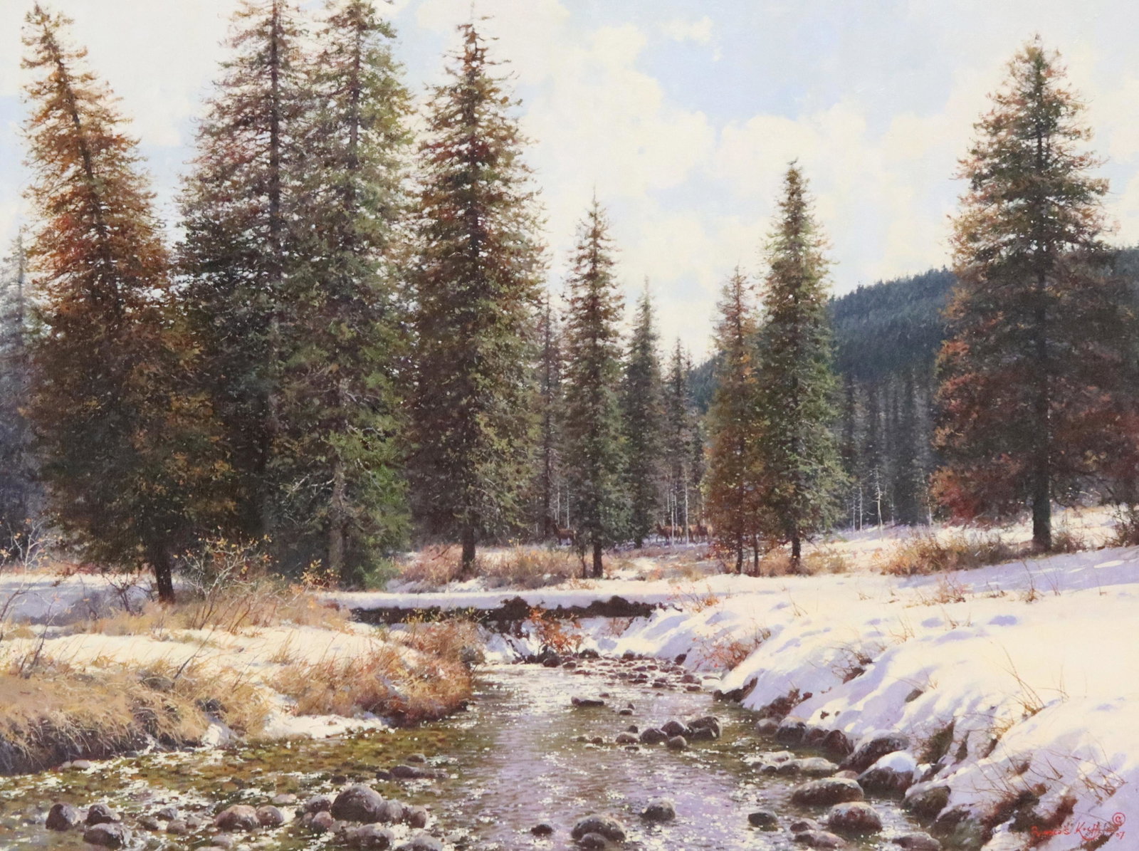 FRANCOIS KOCH (B.1944) TUCSON, ARIZONA, 36" X 48": Framed oil on canvas painting, "Treading Softly, Tucson, Arizona," signed lower right Francois Koch (Francois Daniel Retief Koch, b.1944), dated [20]07, sight: approx 35.25"h, 47.25"w, overall: 45"h, 