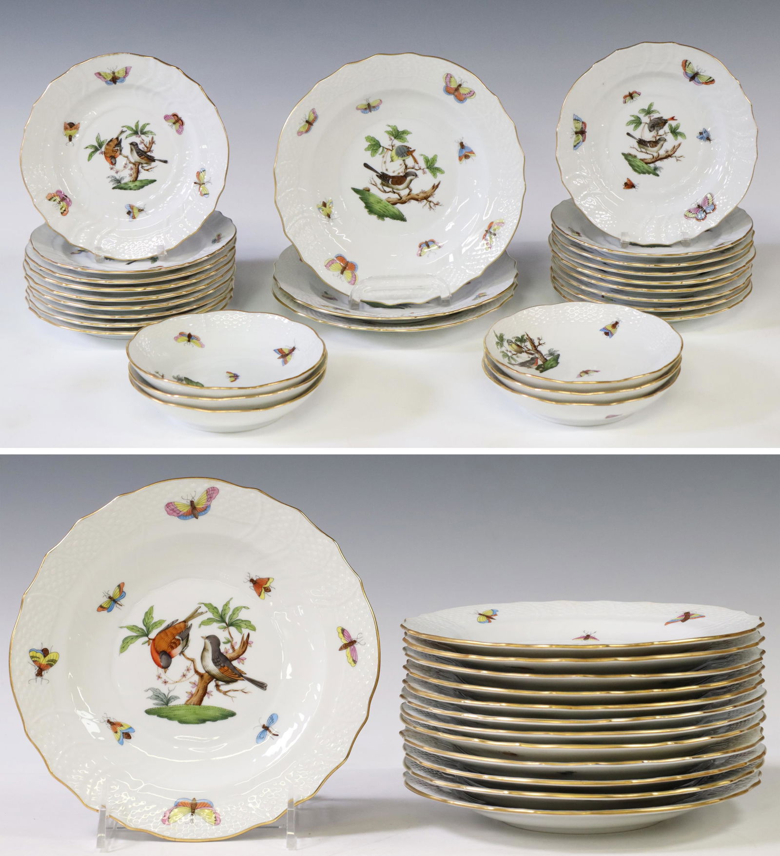 (40) HEREND 'ROTHSCHILD BIRD' PORCELAIN TABLEWARE (1 of 7)