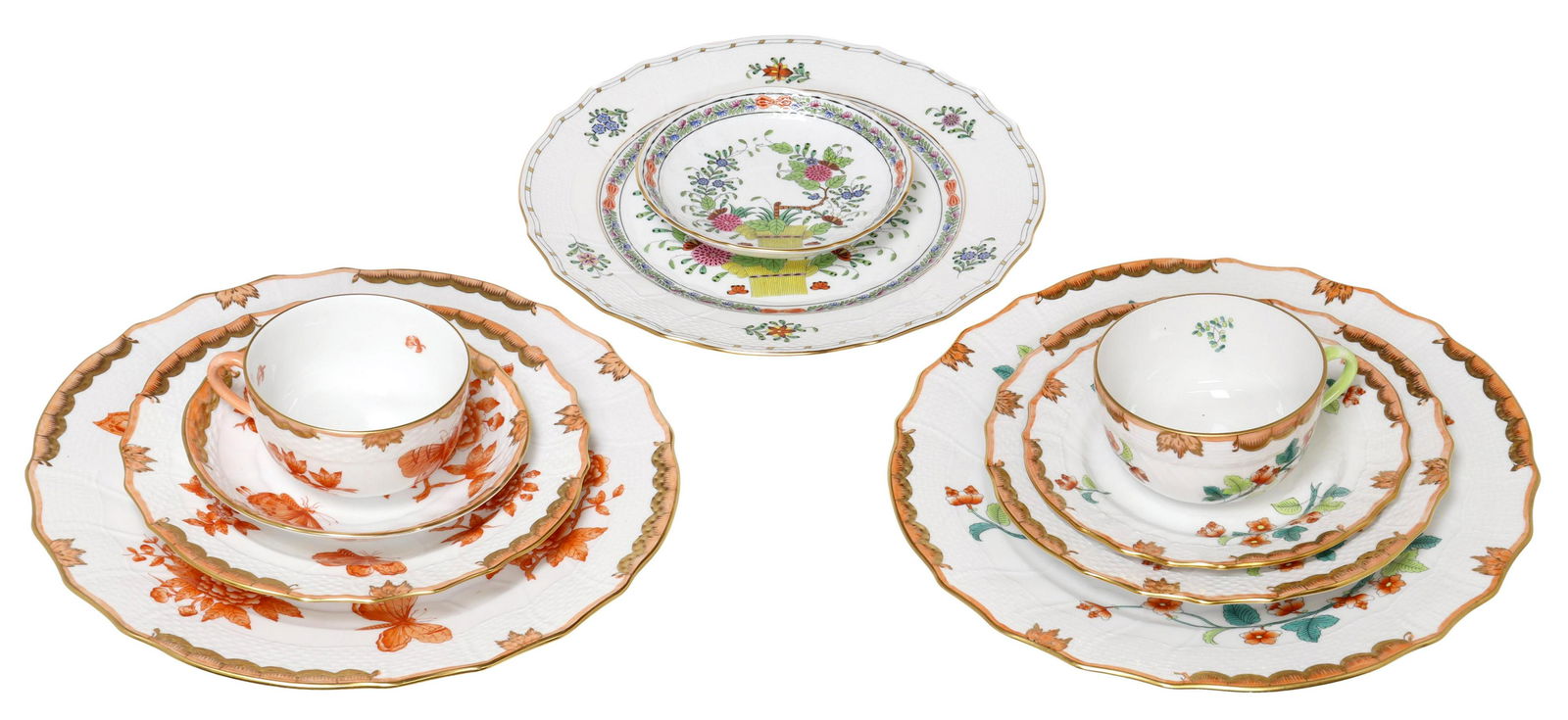 (10) HEREND PORCELAIN PLACE SETTINGS FORTUNA LIVIA (1 of 7)