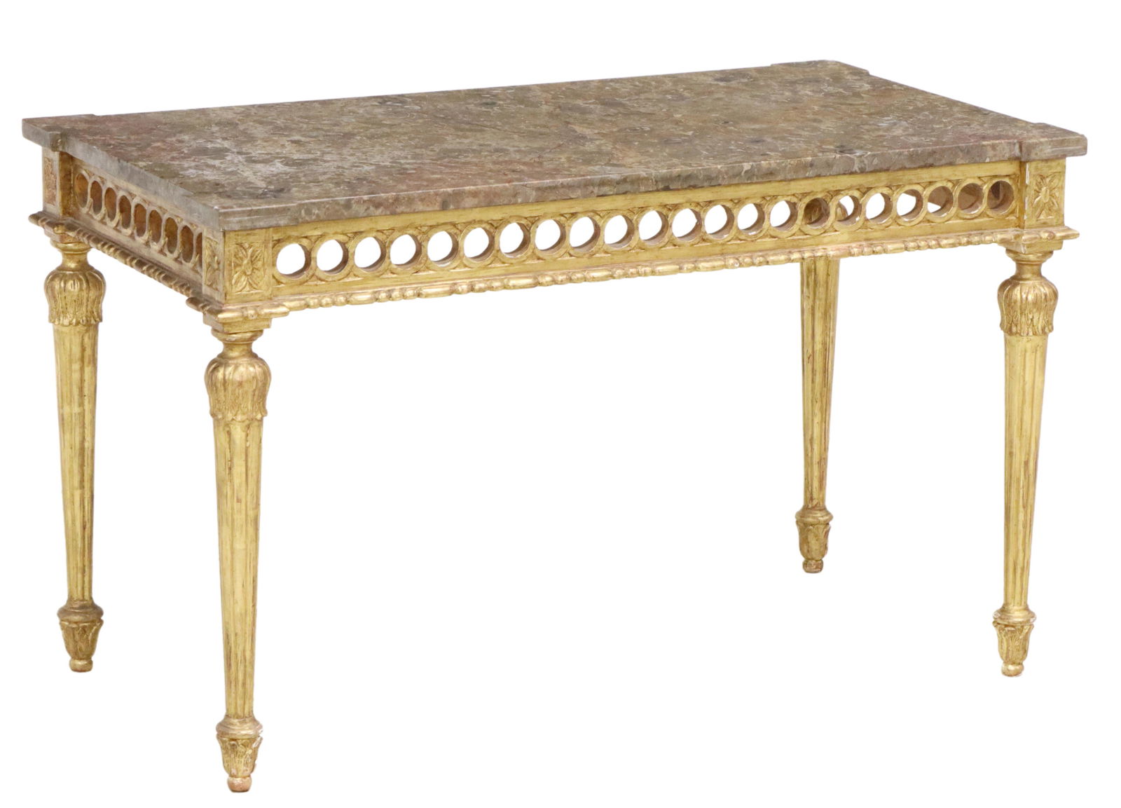 FRENCH LOUIS XVI STYLE MARBLE-TOP GILTWOOD TABLE (1 of 4)