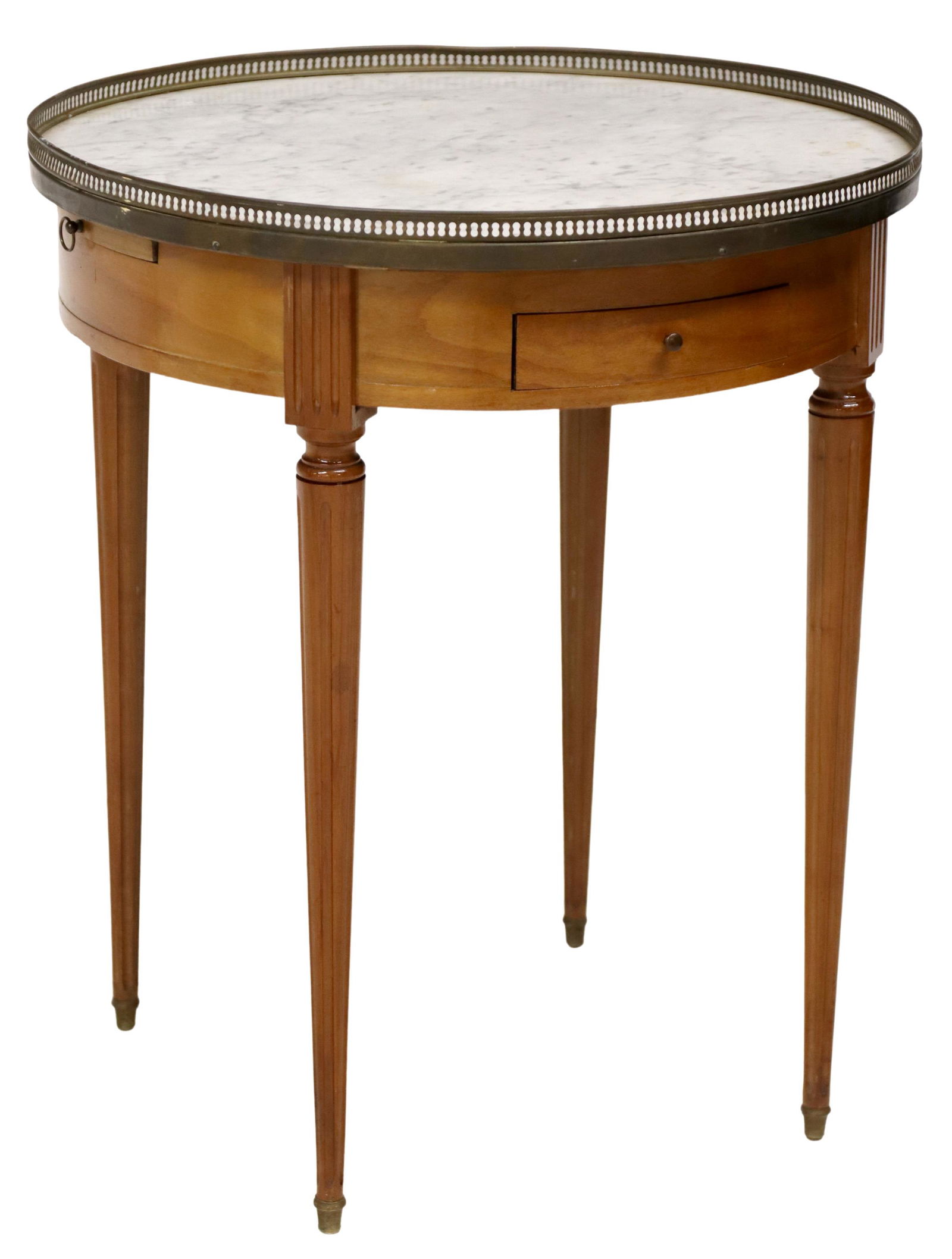 FRENCH LOUIS XVI STYLE MARBLE-TOP BOUILLOTTE TABLE (1 of 5)