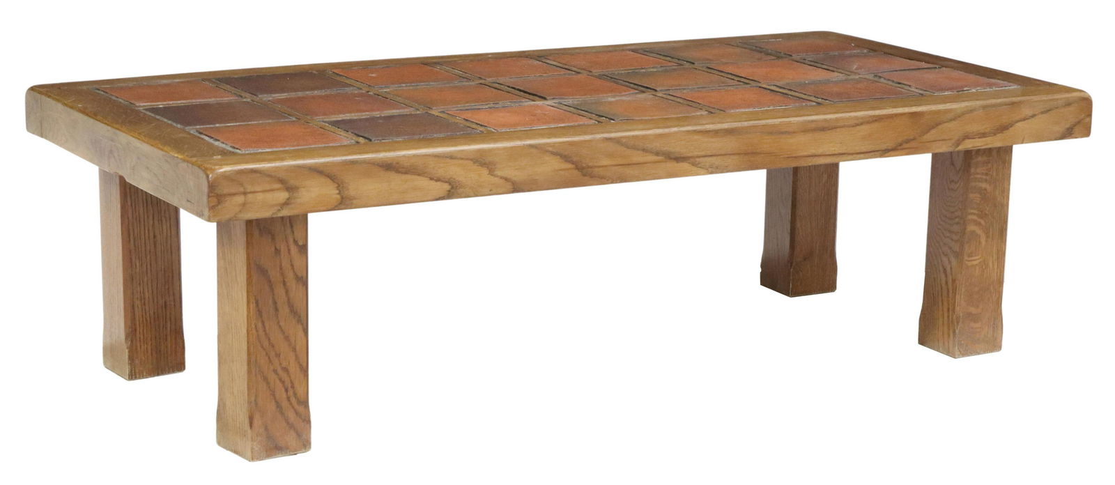 RUSTIC FRENCH TILE-TOP OAK COFFEE TABLE (1 of 4)