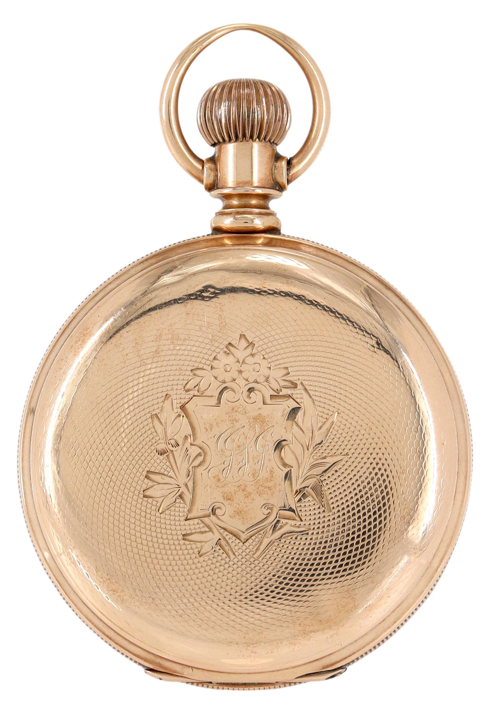 SOUTH CAROLINA 14KT GOLD HUNTER CASE POCKET WATCH (1 of 7)