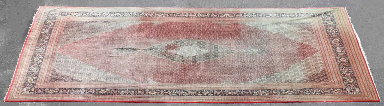 LARGE HAND-TIED PERSIAN TABRIZ RUG, 19'5" X 12'9" (1 of 4)