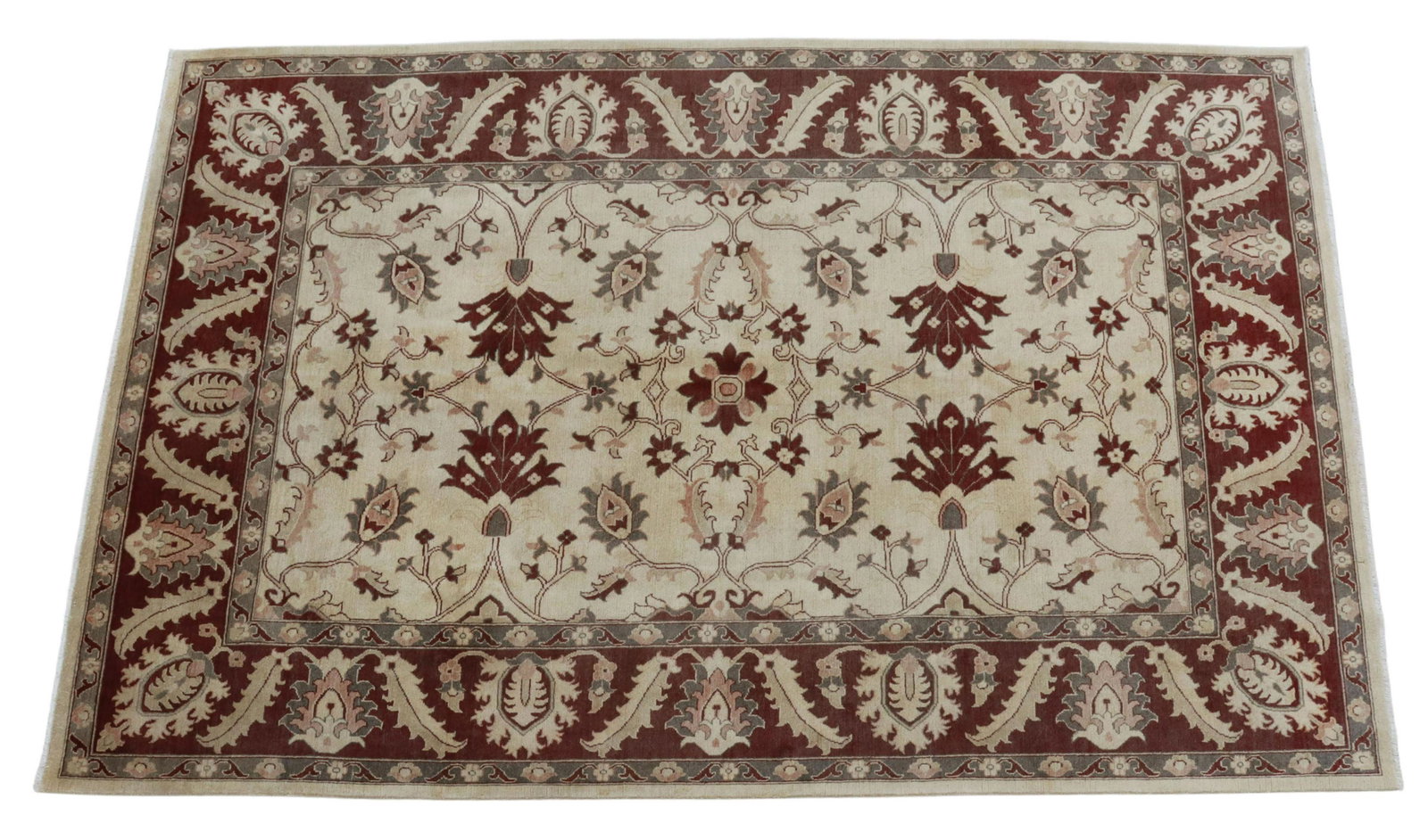HAND-TIED PAKISTANI GHAZNI RUG, 12'4" X 9': Hand-tied Pakistani Ghazni rug, pile loss, approx 12'4"l, 9'w **Please Note: All of the rugs offered in this auction would likely benefit from a professional cleaning. Estate rugs may show some wear a