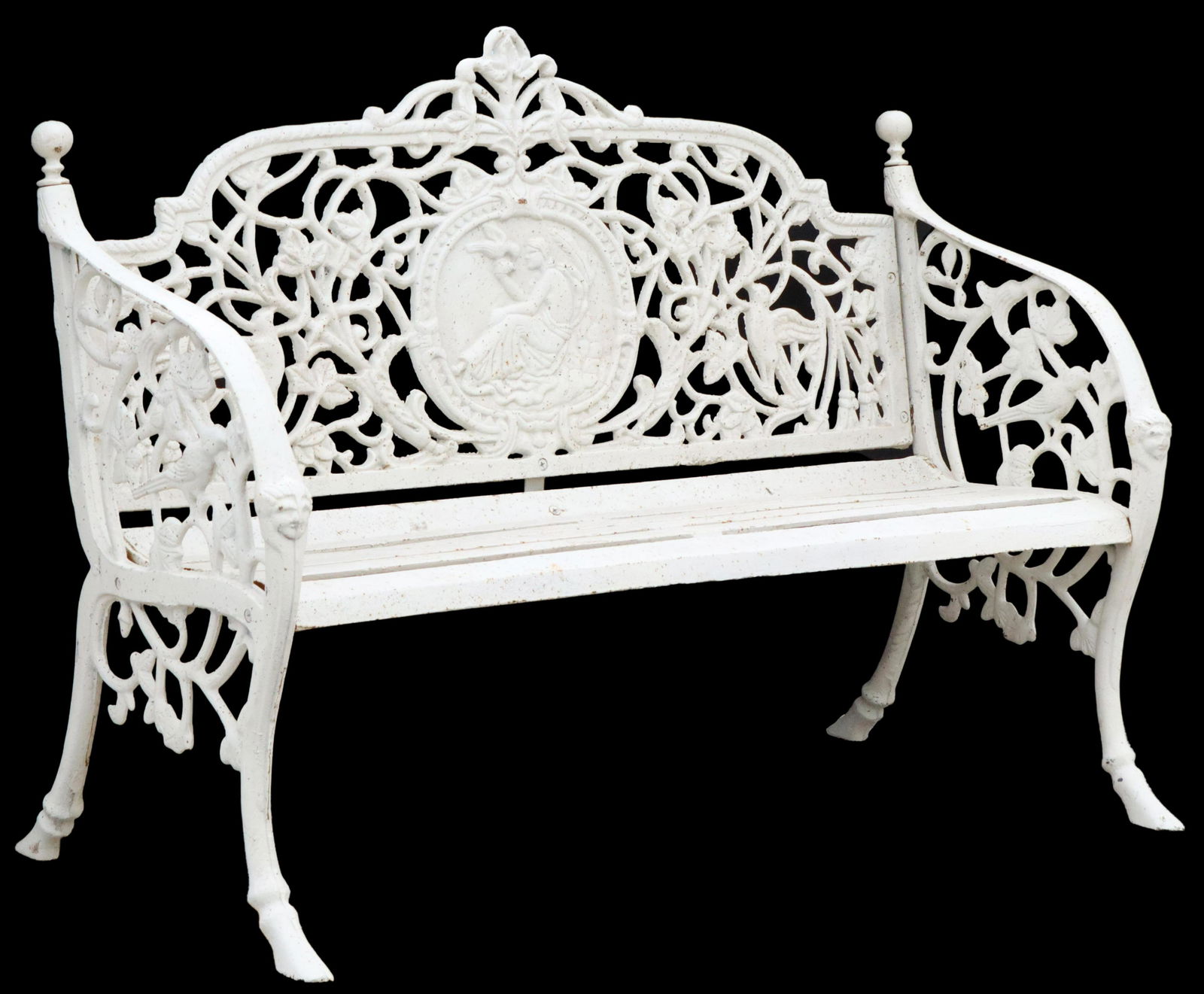 CLASSICAL IVY & BIRDS CAST IRON GARDEN BENCH (1 of 3)