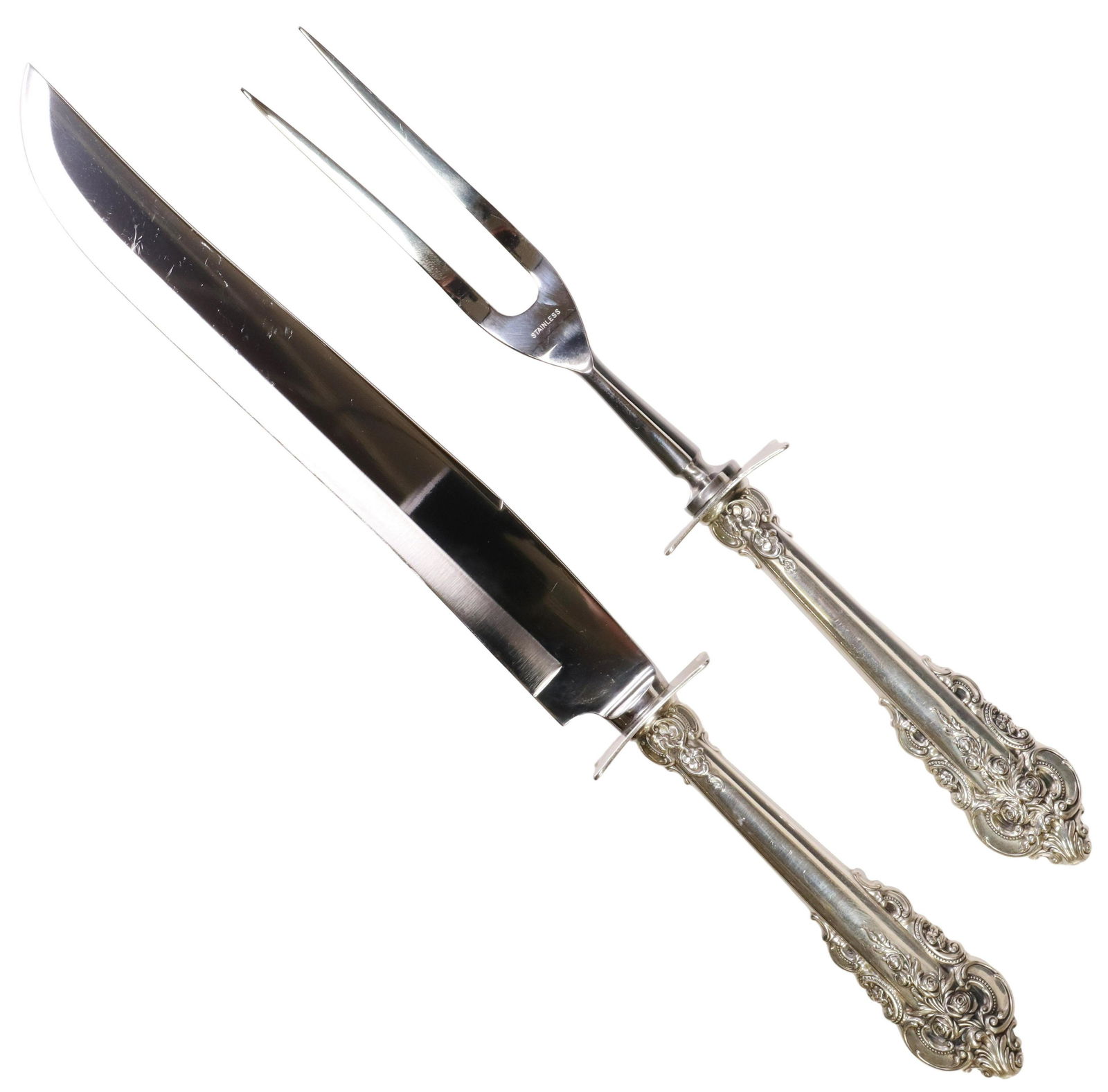 (2) WALLACE 'GRAND BAROQUE' STERLING CARVING SET (1 of 4)