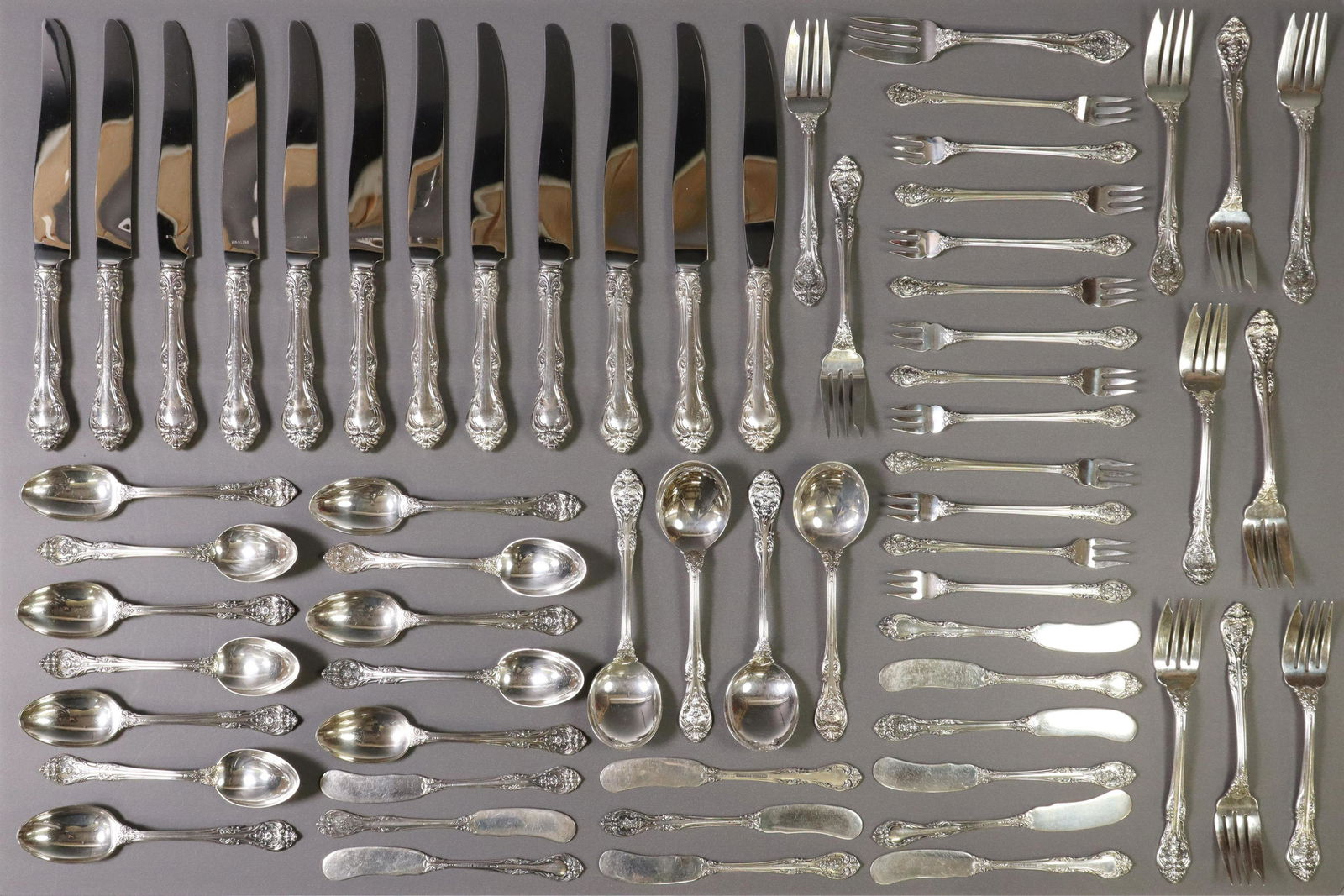 (76) GORHAM KING EDWARD STERLING FLATWARE SERVICE (1 of 5)