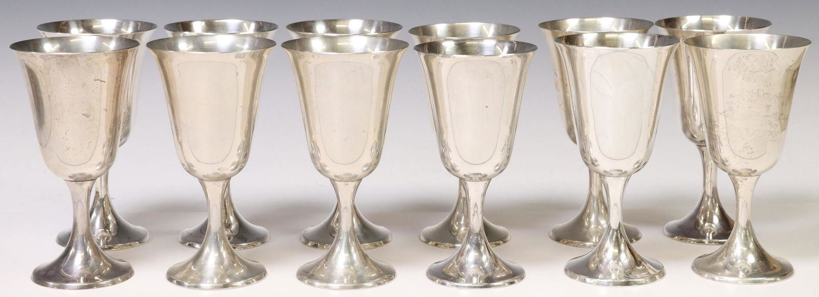 (12) GORHAM PURITAN STERLING SILVER WATER GOBLETS (1 of 3)