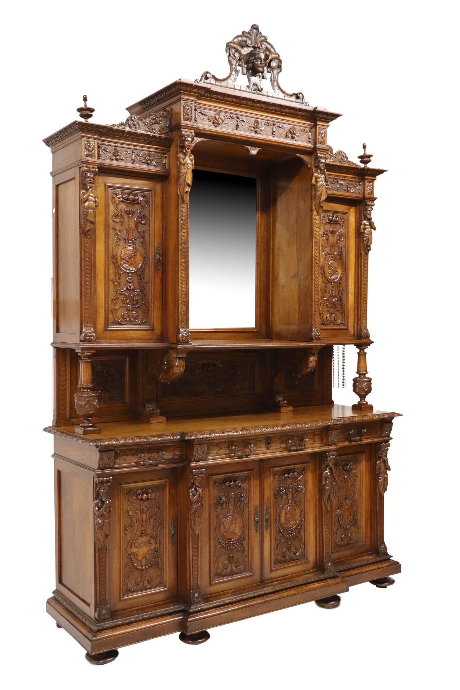 ITALIAN RENAISSANCE REVIVAL CARVED SIDEBOARD (1 of 7)