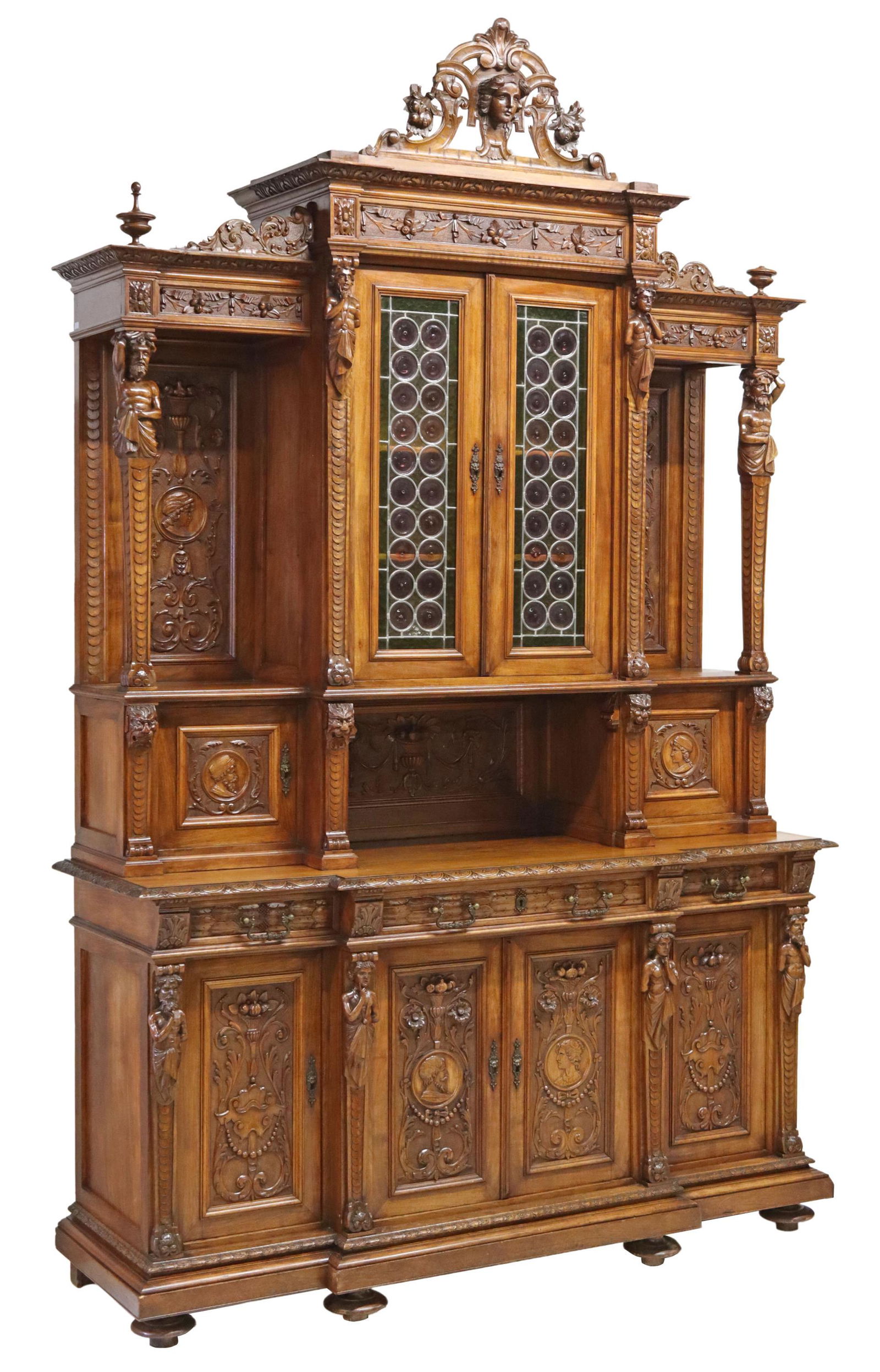ITALIAN RENAISSANCE REVIVAL WALNUT SIDEBOARD, 121" (1 of 11)