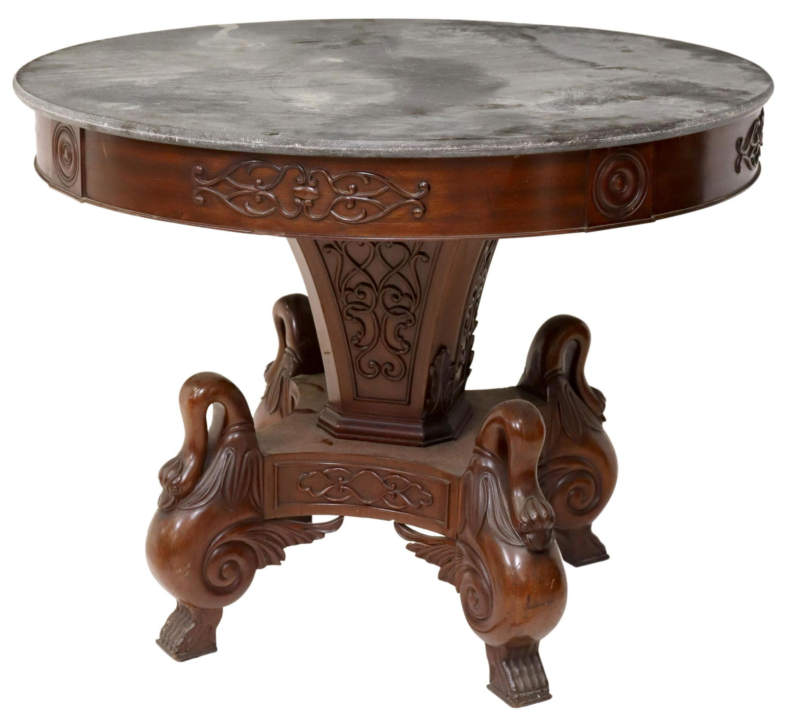 FRENCH EMPIRE STYLE MARBLE-TOP GUERIDON (1 of 3)