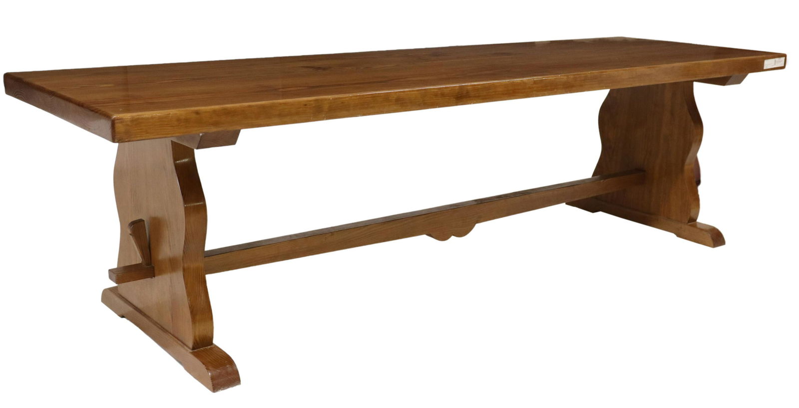 FRENCH REFECTORY TRESTLE TABLE, 114"L (1 of 4)