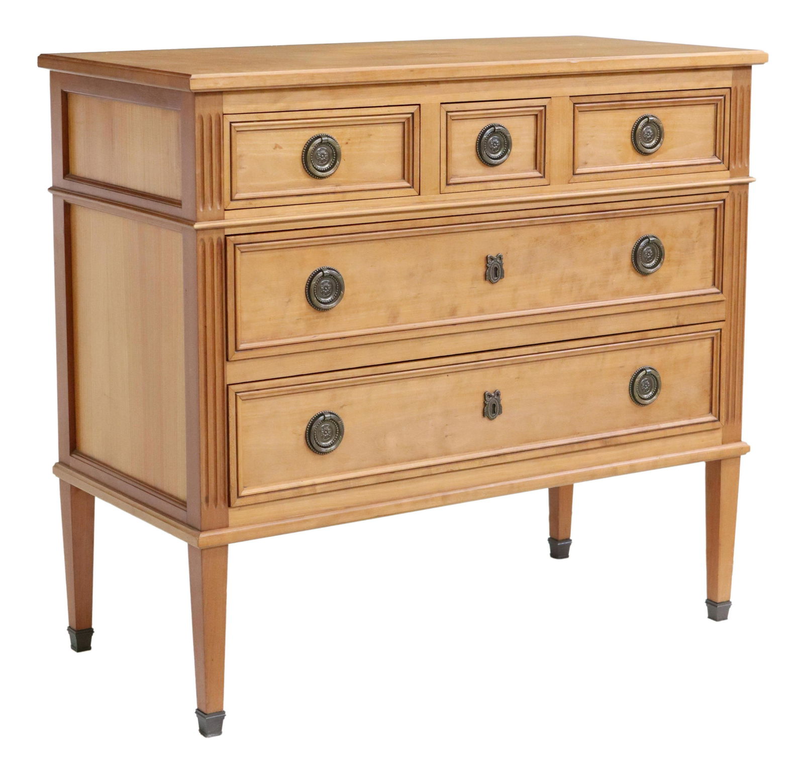 FRENCH LOUIS XVI STYLE FRUITWOOD 5-DRAWER COMMODE (1 of 5)