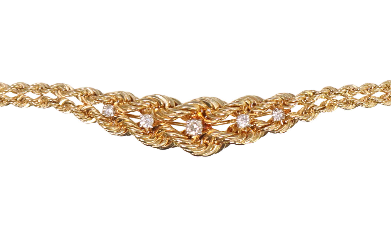 ESTATE 14KT YELLOW GOLD & DIAMOND CHAIN NECKLACE (1 of 7)