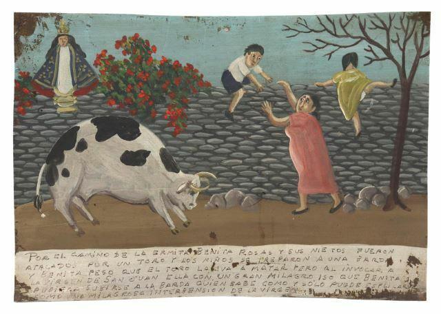 RELIGIOUS EX-VOTO VIRGEN DE SAN JUAN BULL ATTACK (1 of 3)