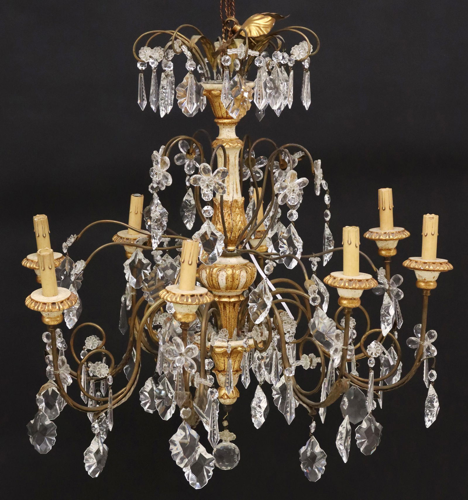 MAISON BAGUES STYLE 8-LIGHT GILTWOOD CHANDELIER (1 of 2)