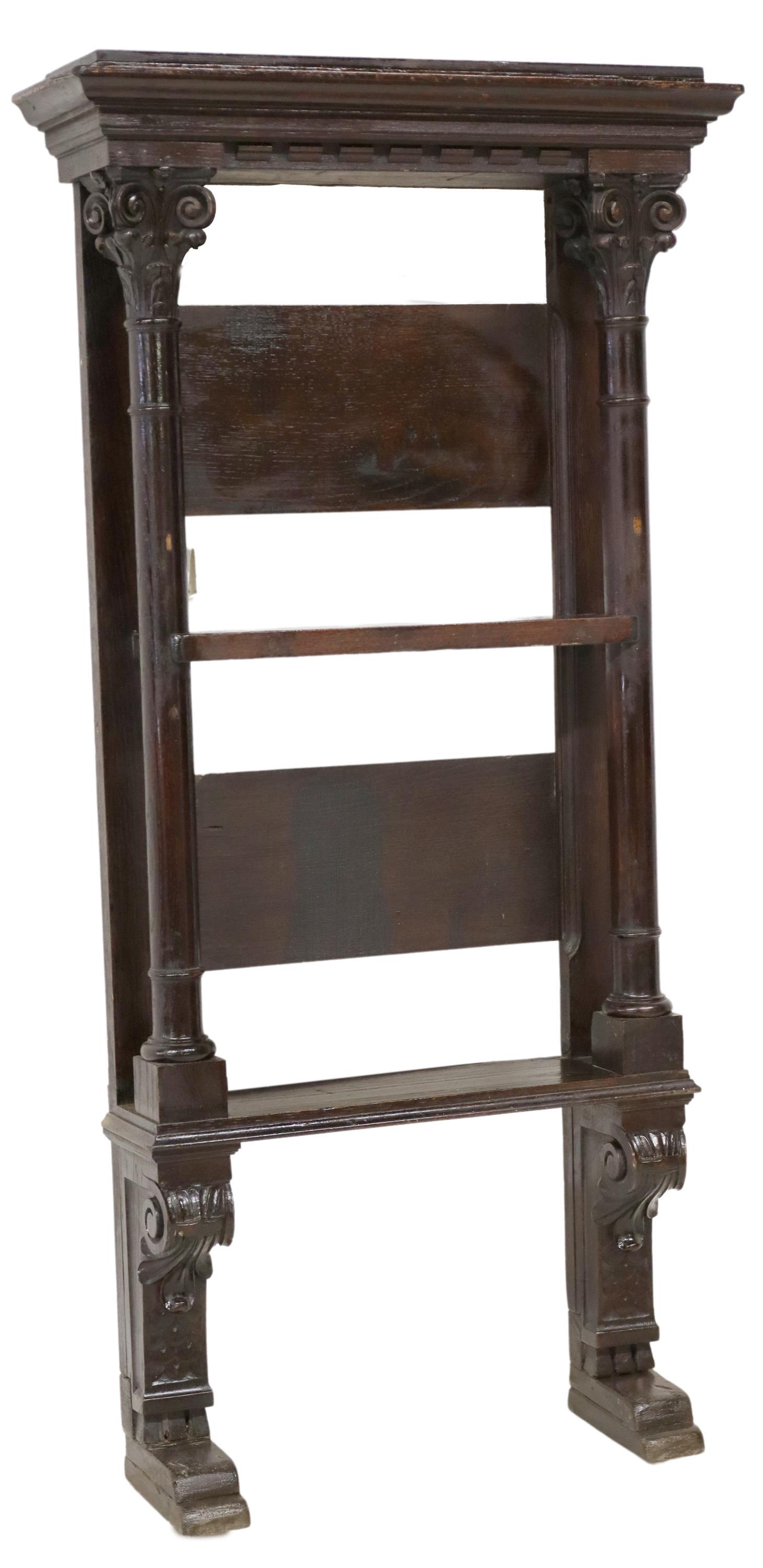 ITALIAN RENAISSANCE REVIVAL CARVED OAK WALL SHELF (1 of 3)