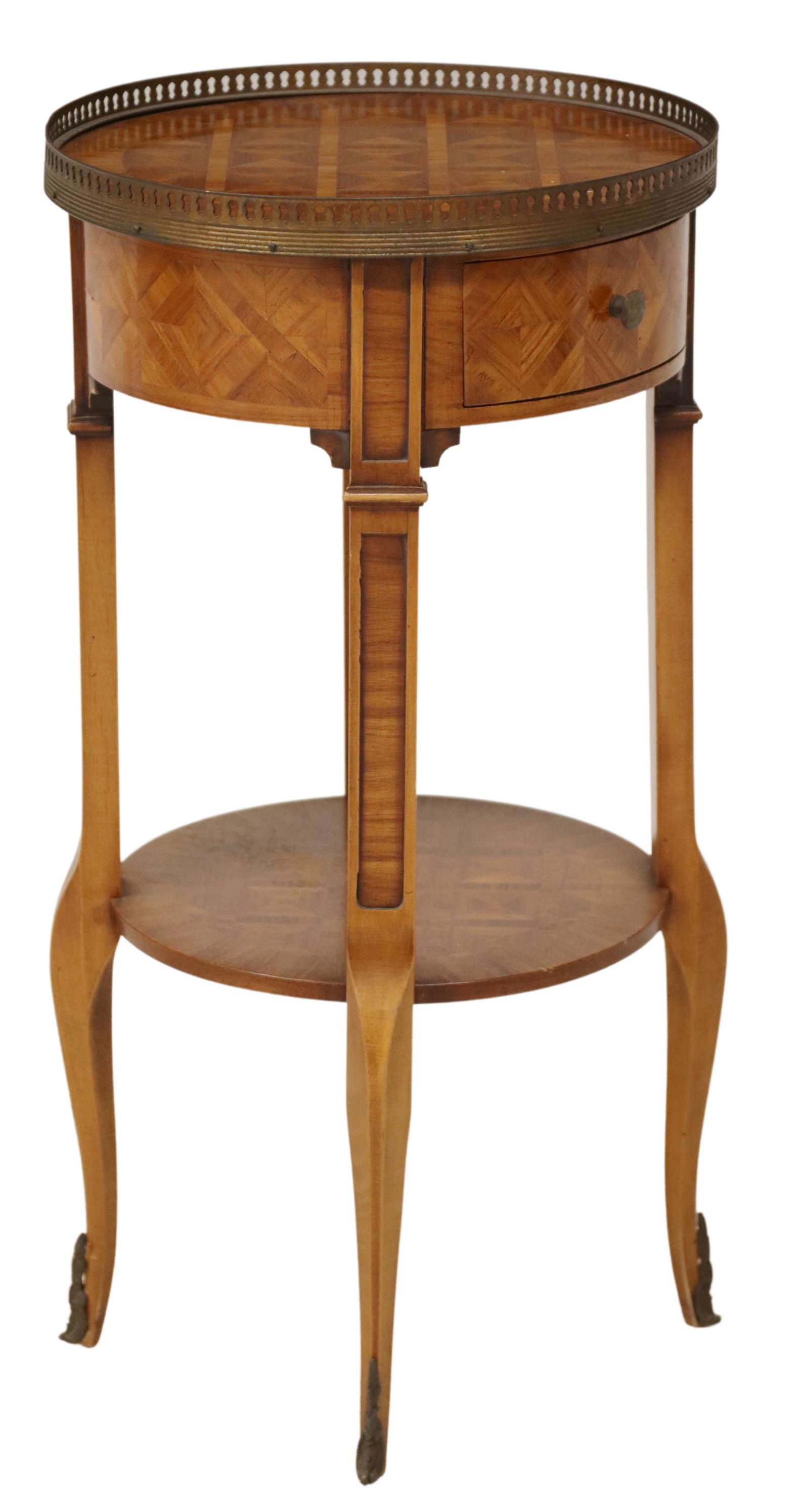 FRENCH LOUIS XV STYLE MATCHED VENEER SIDE TABLE (1 of 5)