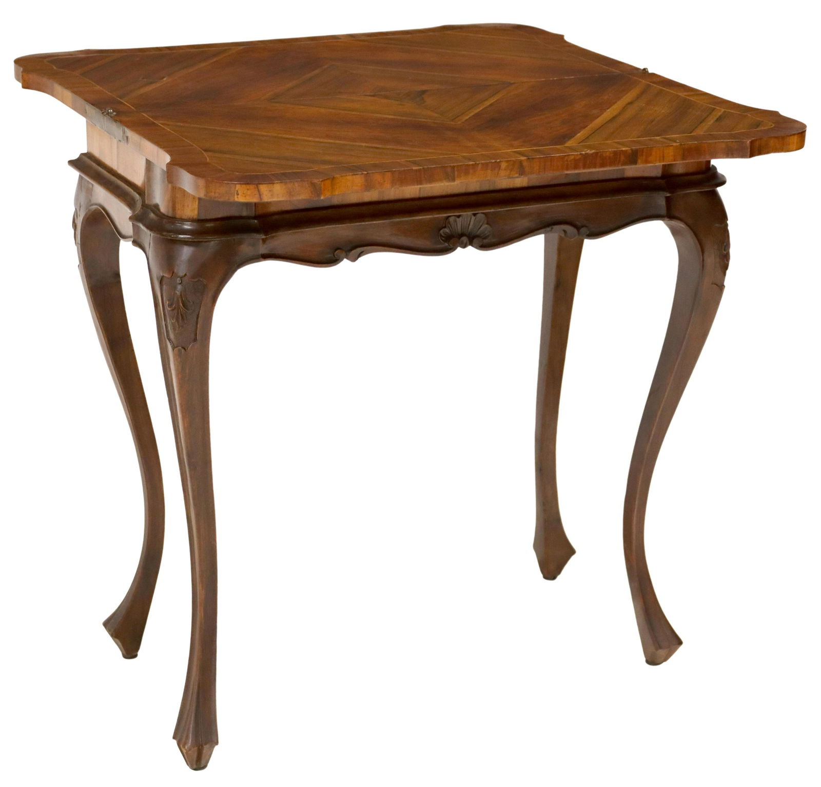 VENETIAN WALNUT FLIP-TOP CARD TABLE (1 of 5)
