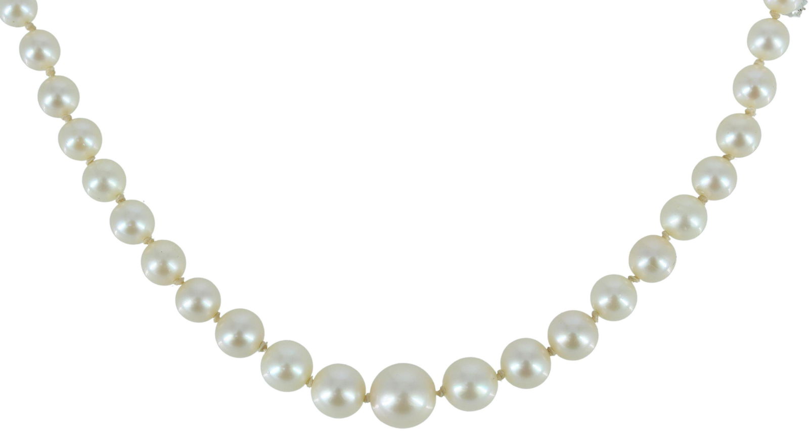 ESTATE GRADUATED PEARL NECKLACE 14KT GOLD CLASP (1 of 4)