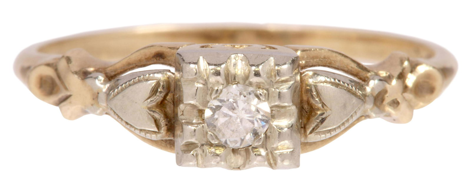ESTATE 14KT YELLOW GOLD & 0.10CT DIAMOND RING (1 of 6)