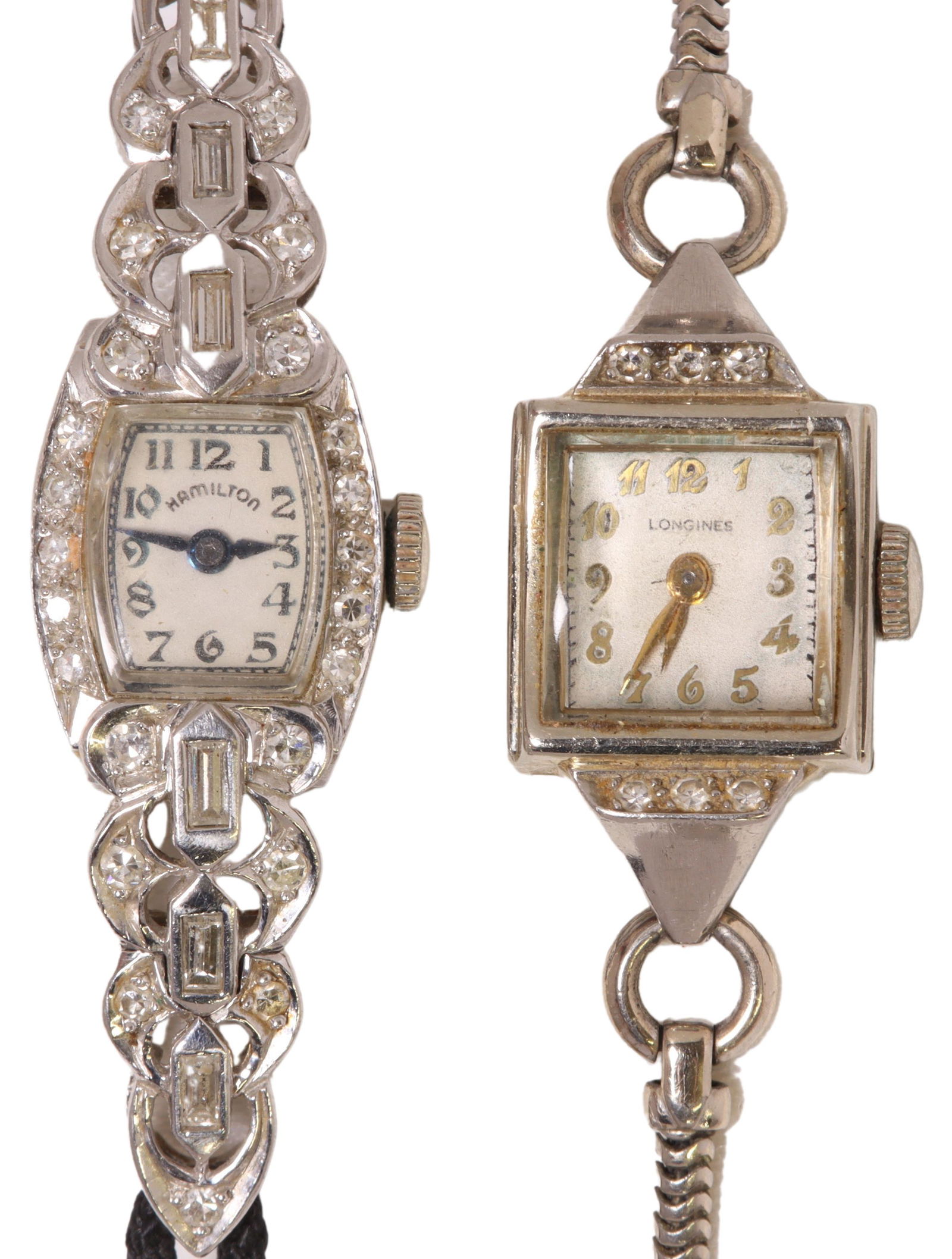 (2) ESTATE VINTAGE LADIES DIAMOND WATCHES (1 of 3)