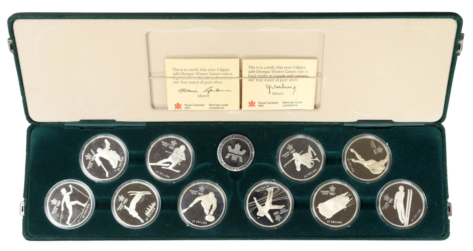 CALGARY 1988 WINTER OLYMPIC STERLING COIN SET (1 of 8)