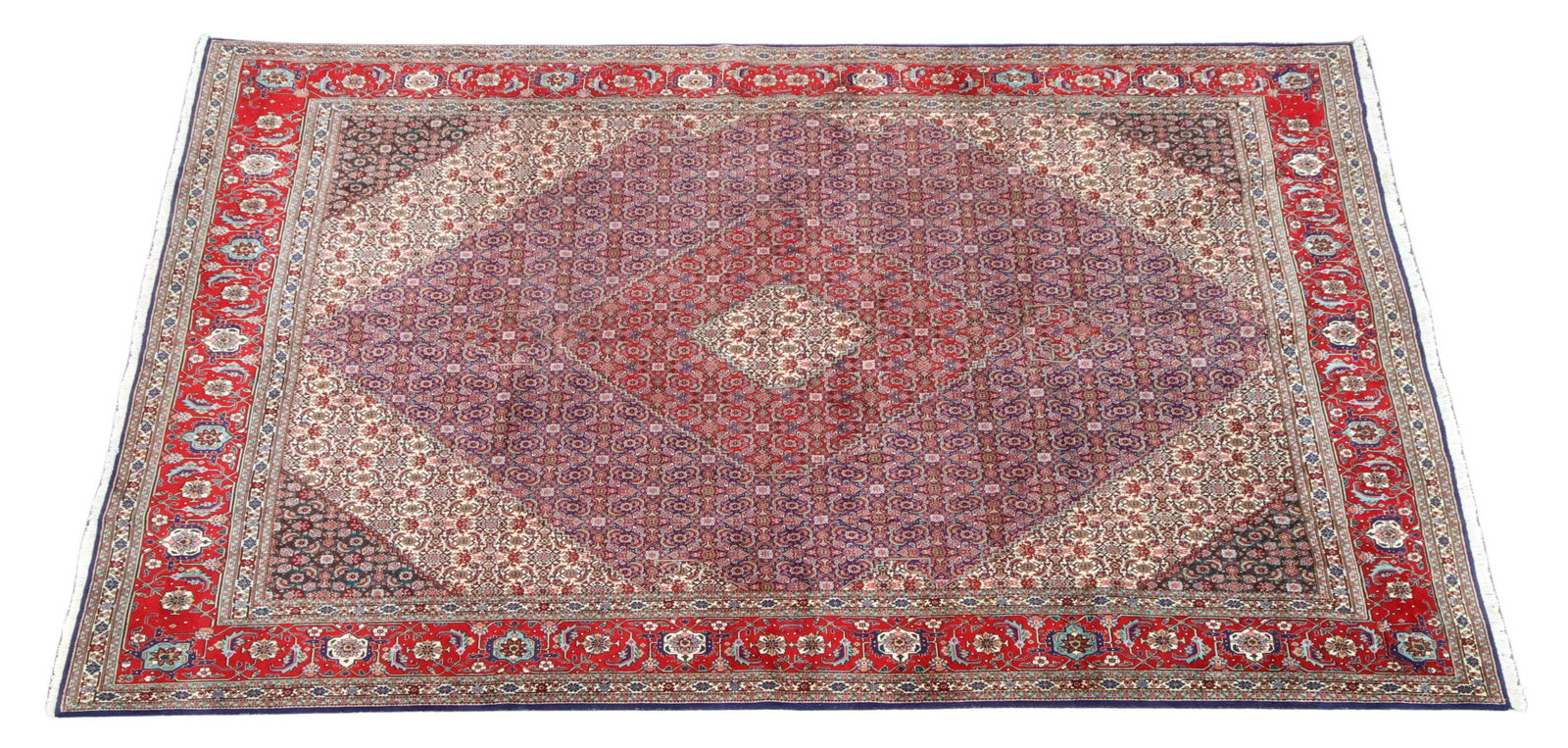 HAND-TIED PERSIAN TABRIZ WOOL RUG, 12'7" X 10'8" (1 of 3)