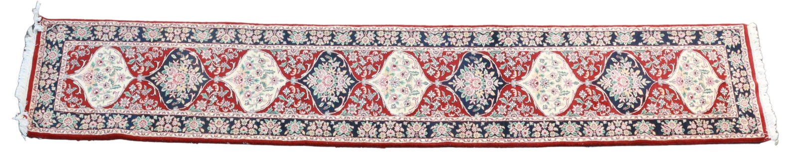 HAND-TIED SAROUK RUNNER, INDIA, 13'6" X 2'7" (1 of 4)