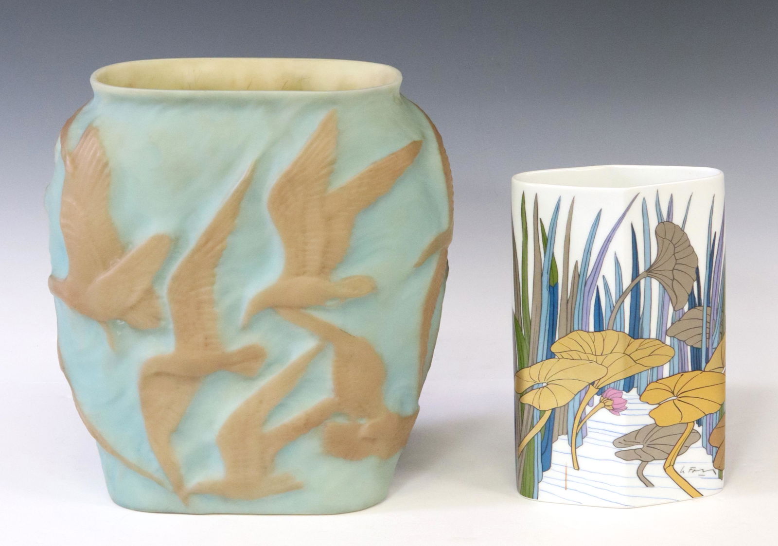 (2) ROSENTHAL & PHOENIX GLASS ART VASES (1 of 5)